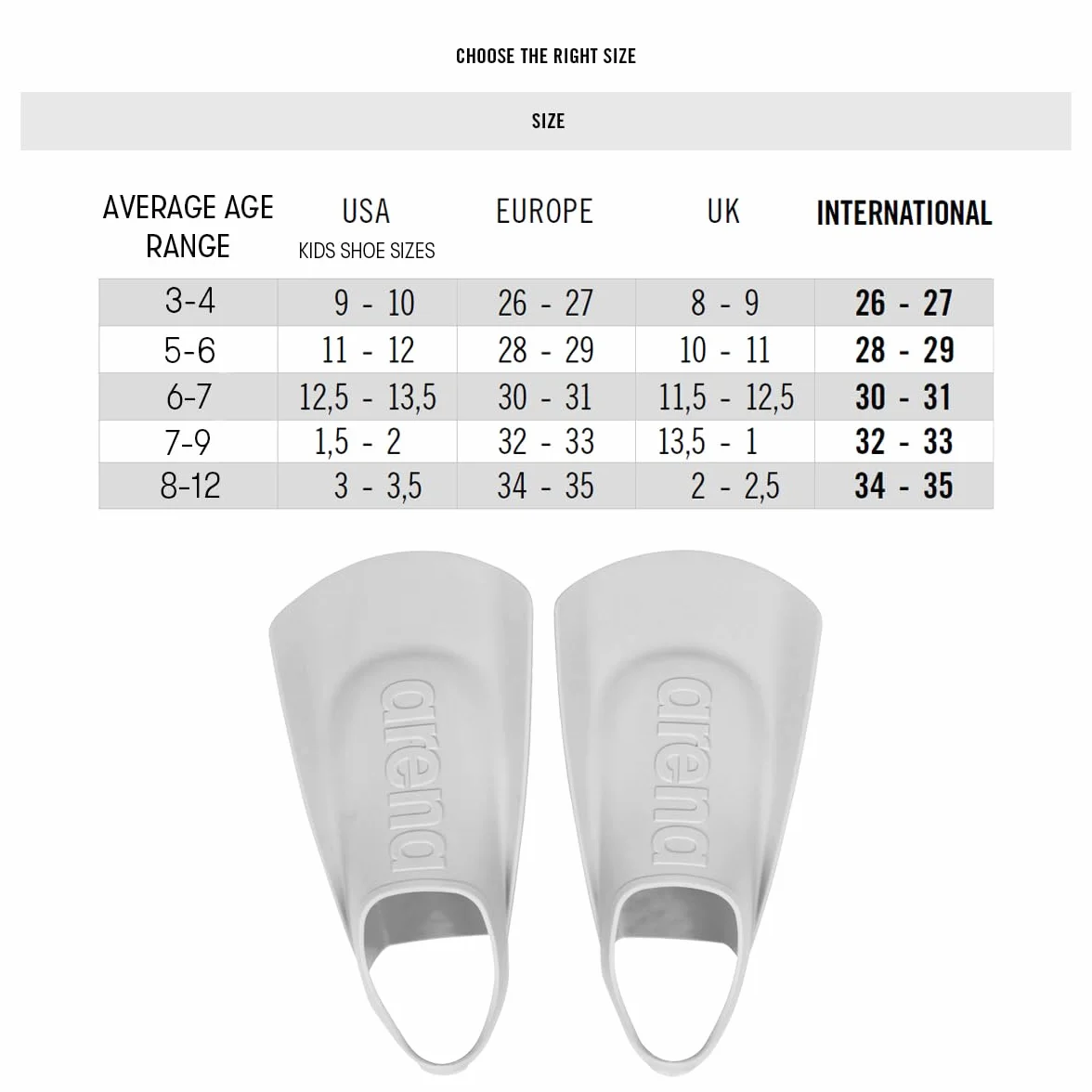 ARENA Fins Kids Jr Pinne Unisex Youth