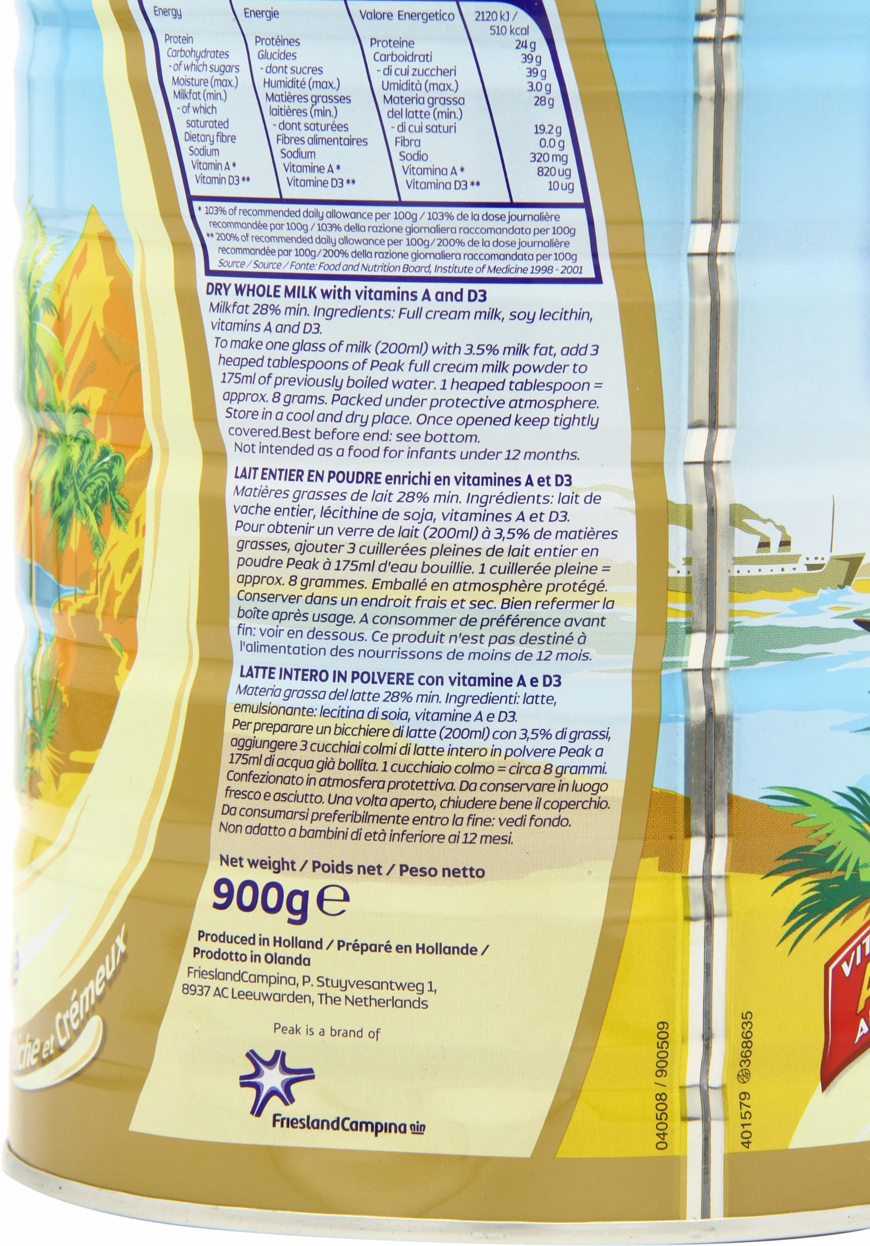 Peak Dry Whole Milk Powder 900g