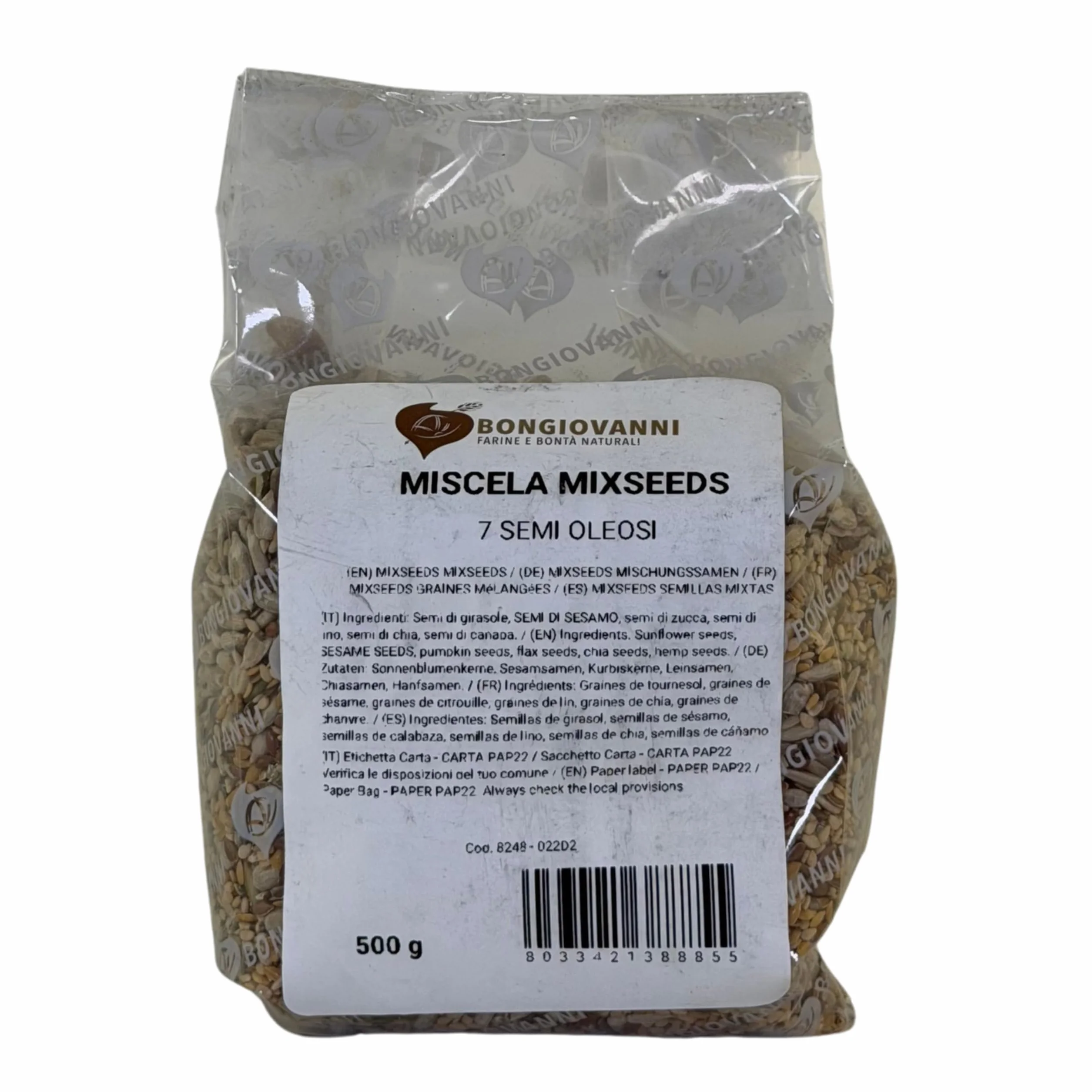 Bongiovanni Bontà Naturali MixSeeds Mezcla de 7 Semillas Oleaginosas, 500 g