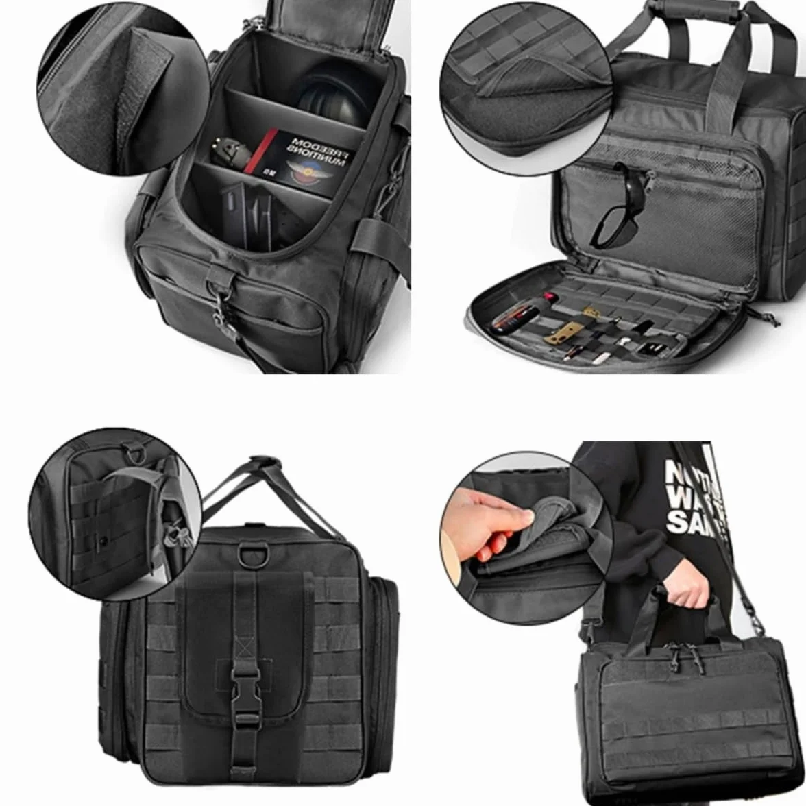 Peminkoo Bolsa de Tiro con Pistola táctica Sistema Molle Accesorios de Caza Mochila de Hombro