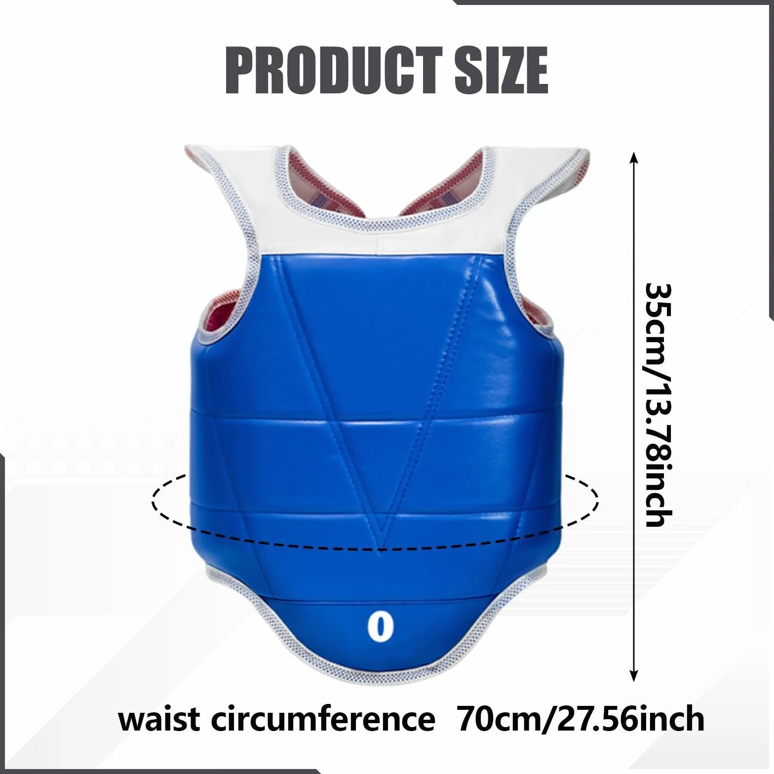 Protector de Pecho de Karate, Almohadilla de Protección PU EVA, Chaleco Reversible para Golpes Fuertes
