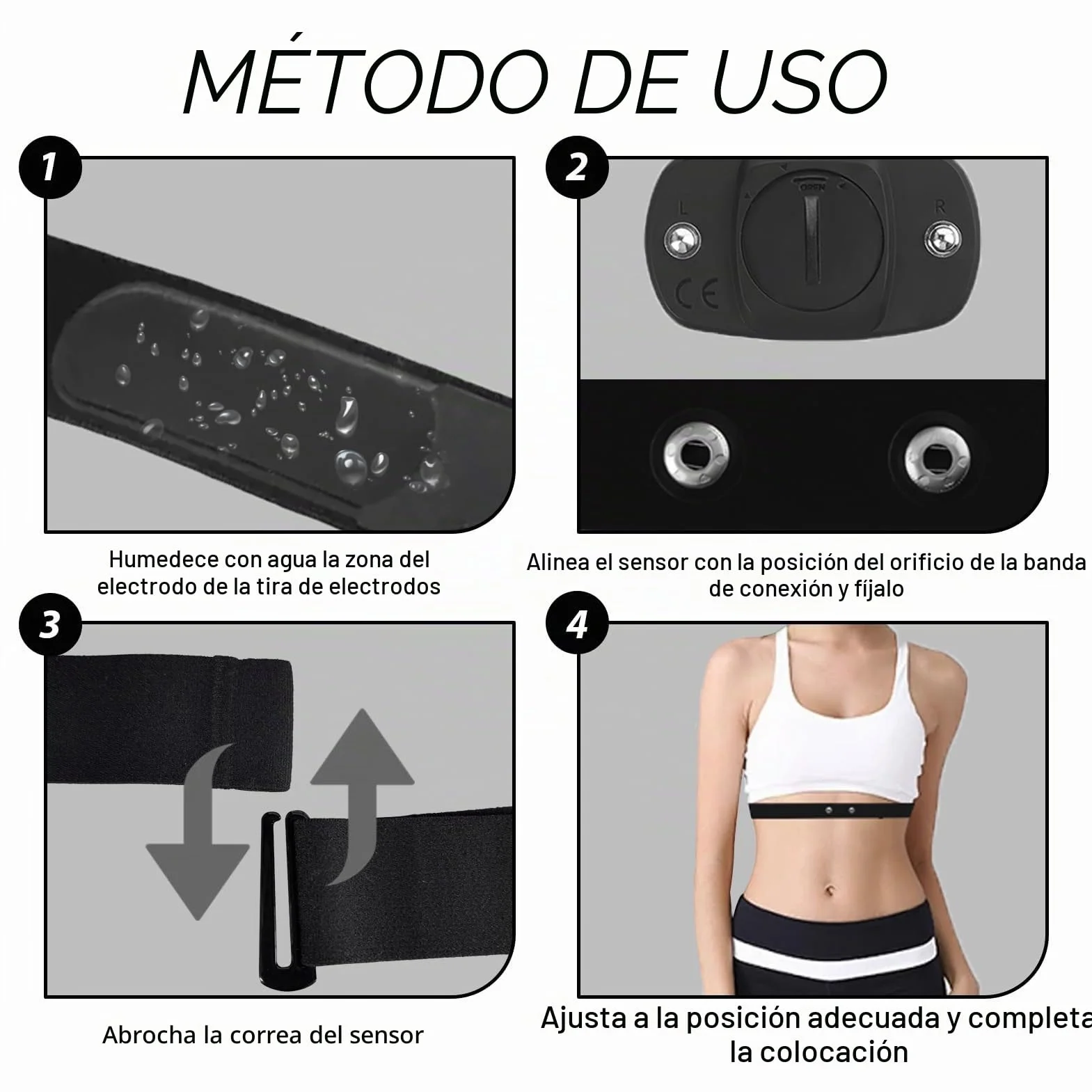Banda Elástica Ajustable Bluetooth Ant+ Recambio Cinta Frecuencia Cardiaca 70-115 cm Compatible Garmin Wahoo Polar H10 H9 Coospo Bryton Magene Livlov Ideal Resistente Agua Sudor