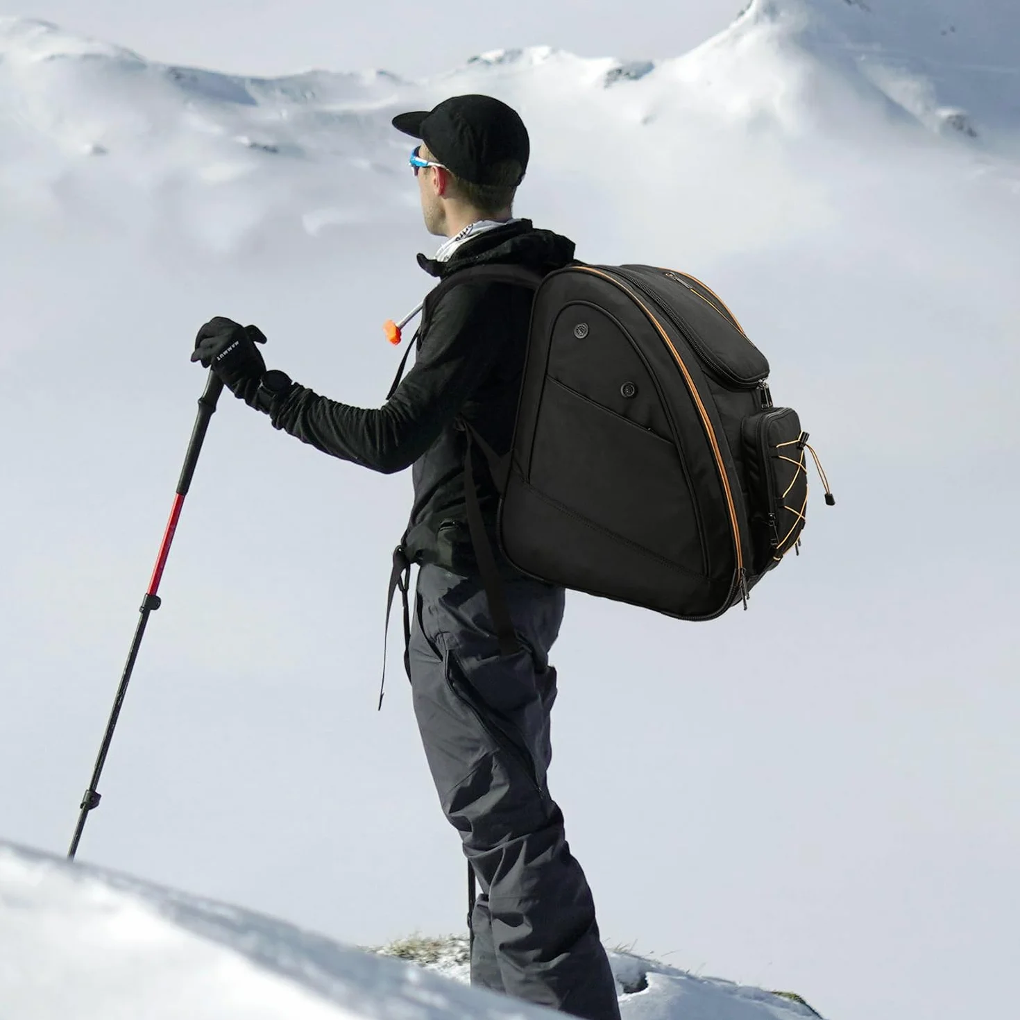 Mochila para botas de esquí 50 L, bolsa de snowboard, viaje, equipo de esquí y accesorios