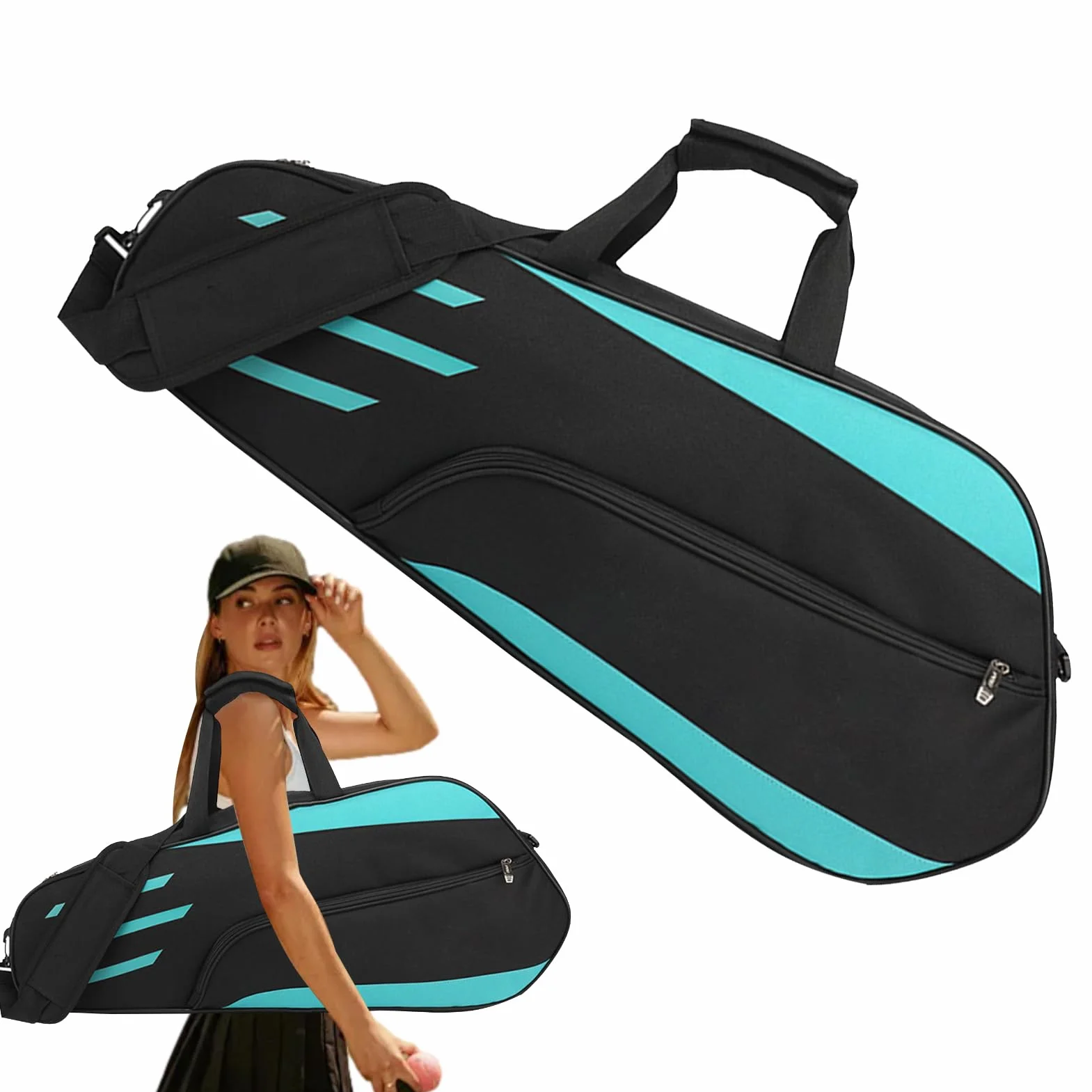 Bolsa Raqueta De Badminton 3 Case Deportiva Cubierta Hombro Protectora Grande Portavasos Resistente Agua Organizador Tenis Portátil Viaje