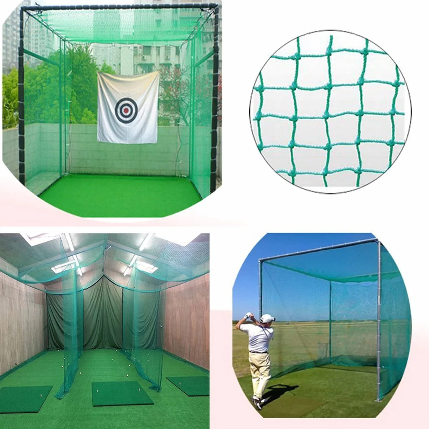 Red de entrenamiento de golf resistente 3x3 metros borde de cuerda barrera deportiva