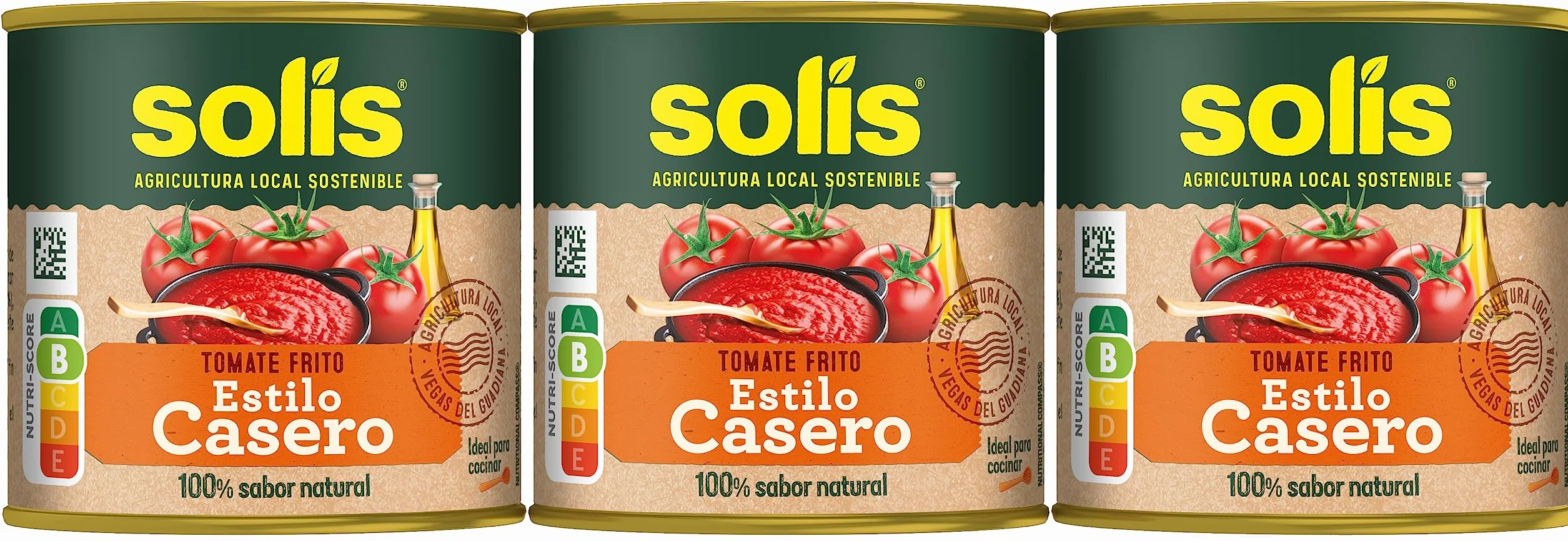 SOLÍS Tomate Frito Estilo Casero Tripack Lata - Sin Gluten - Pack de 3 x 100g