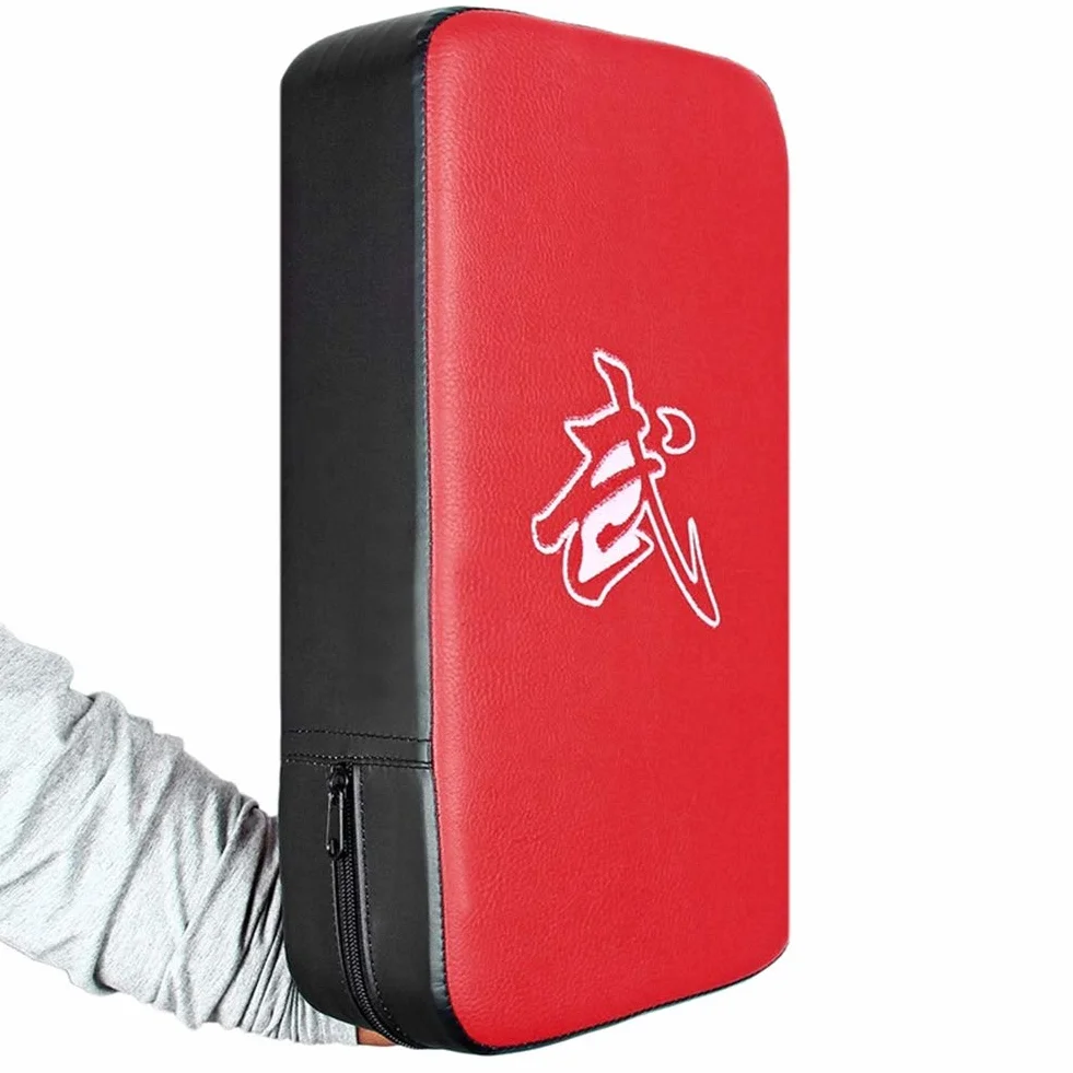 Guantes Boxeo Almohadilla de Palma Kick Pads Artes Marciales Golpe Cuerpo Pad Rojo Freesize