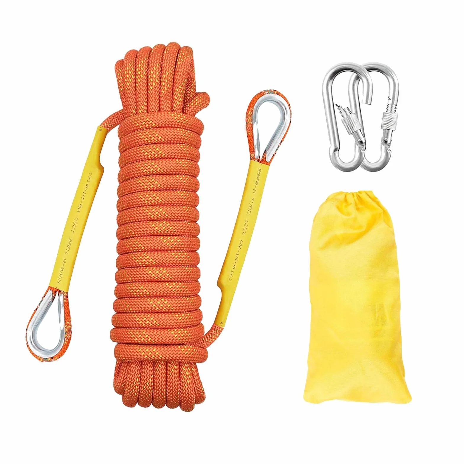Cuerda de Escalada 8mm 25m Estática Naranja Alpina con Mosquetones