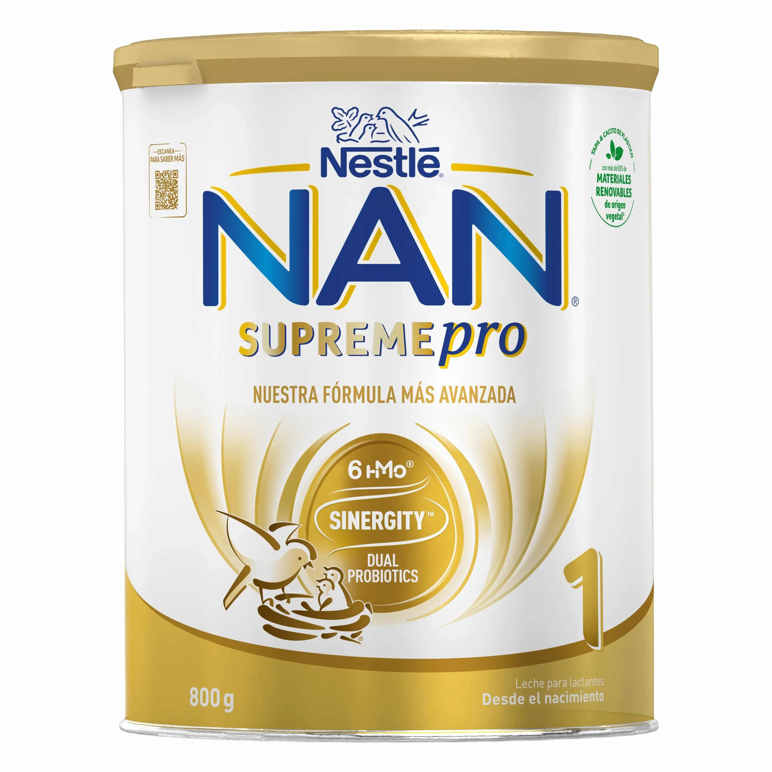 Nestlé NAN SUPREMEPRO 1 Leche para lactantes en polvo, 3 botes de 800gr