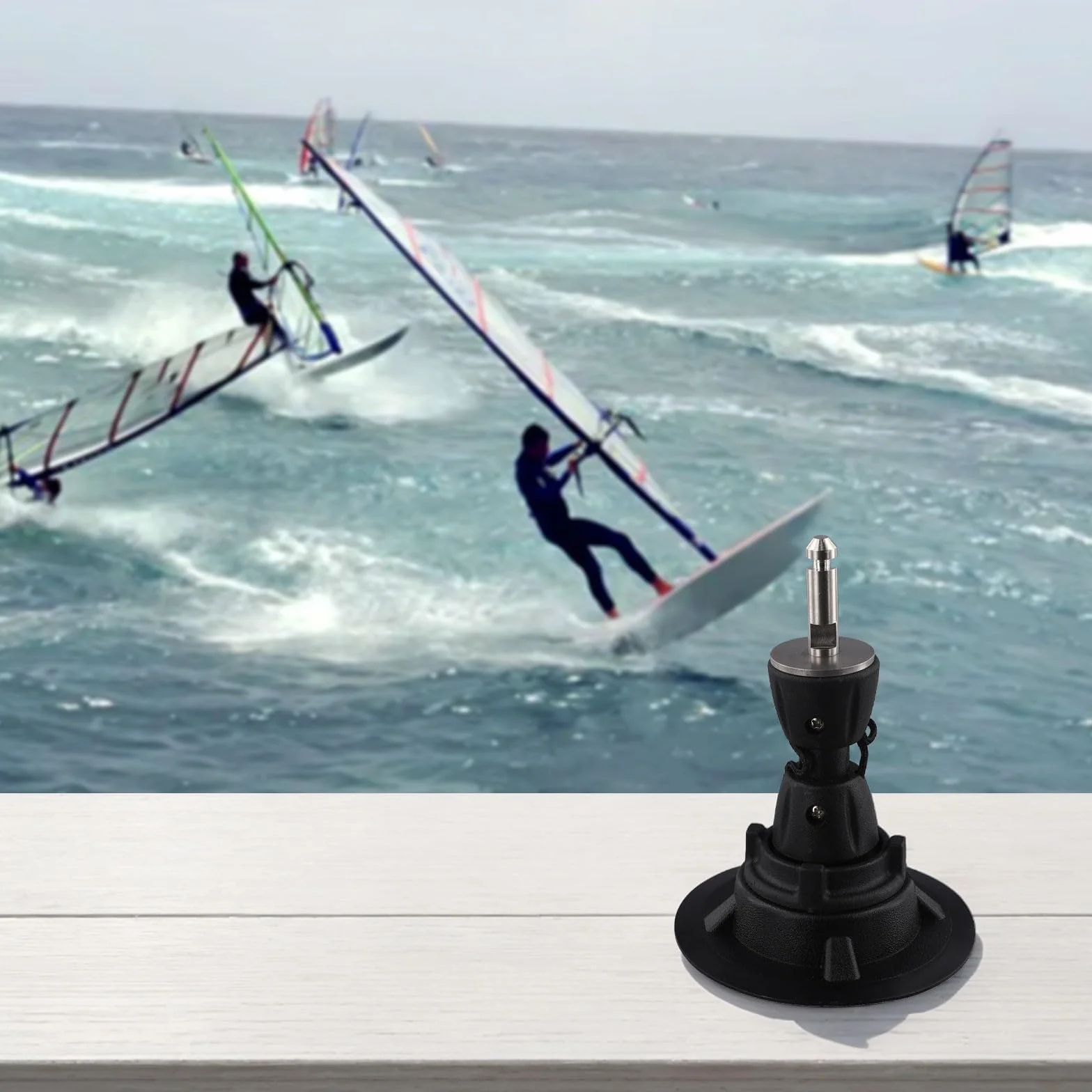 Base de pie para mástil de windsurf con giro 360°