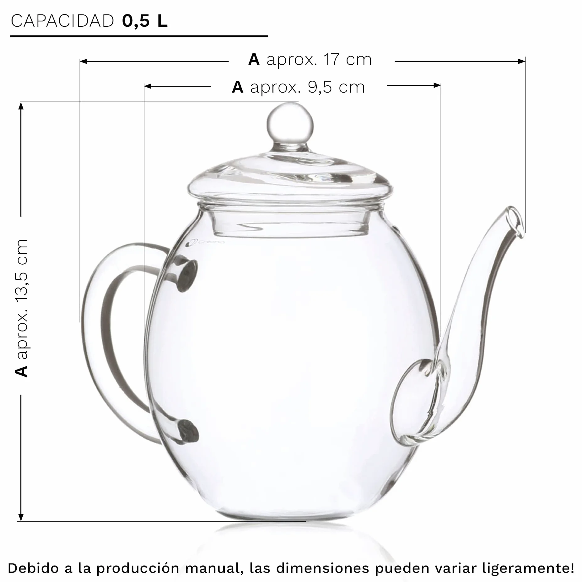 Creano Set XXL Flores de Té Blanco 18 uds Tetera 500ml Antigoteo Cofre Madera Regalo Boda