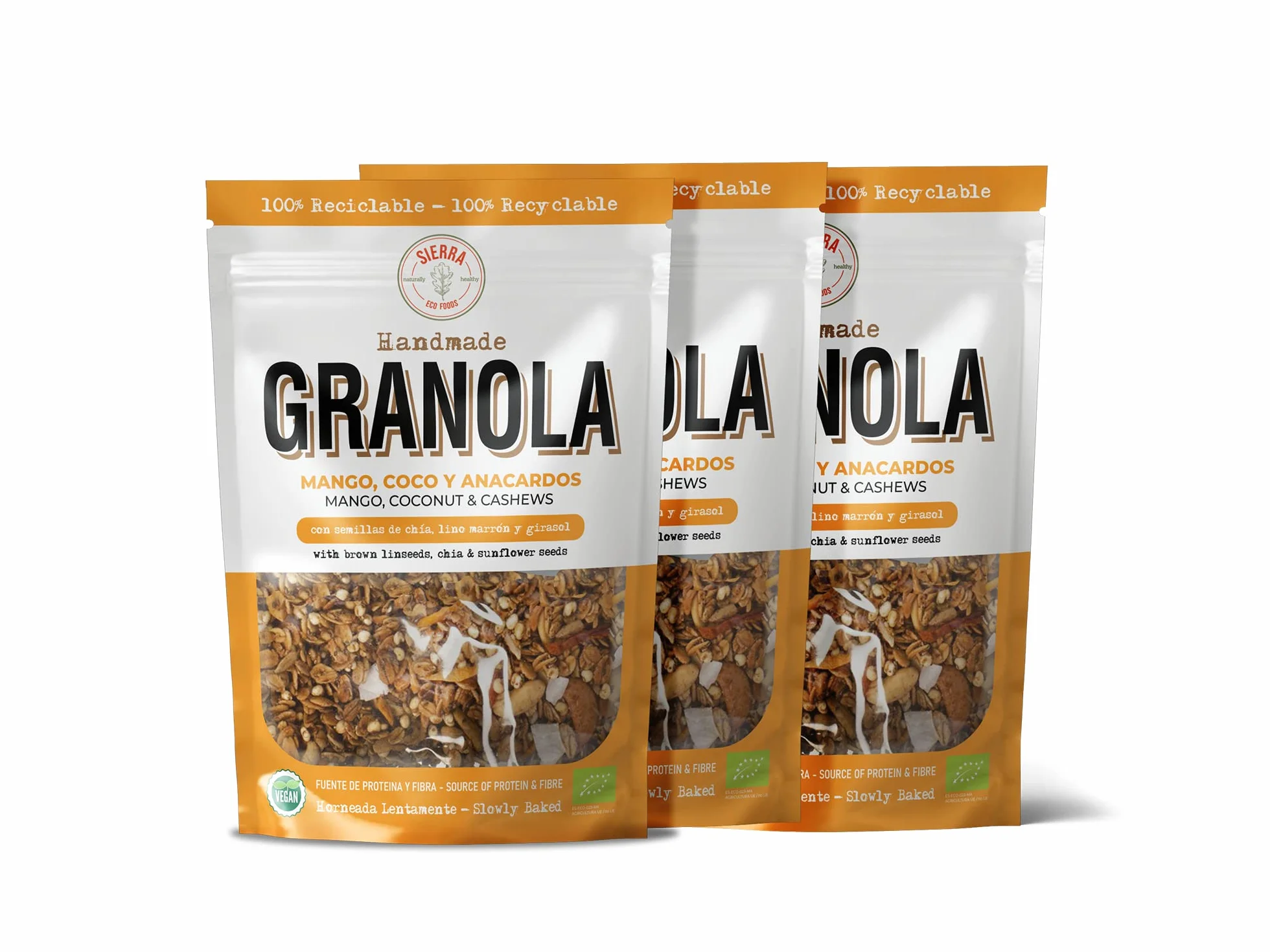 Granola de Mango, Coco y Anacardos (Pack: 3 x 300gr) Peso Total: 900gr