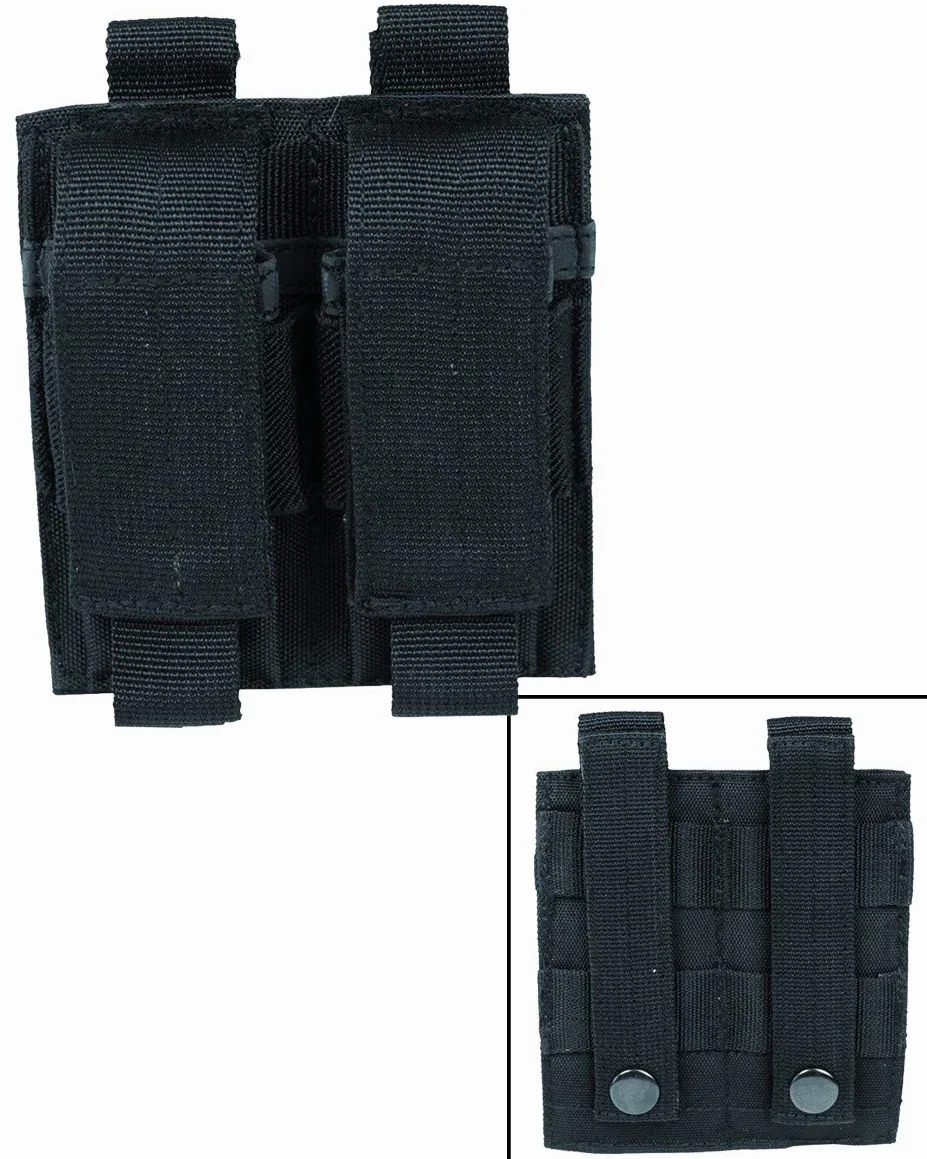 Mil-Tec Porte Chargeurs Double Pour Pistolet Noir Fixation Molle