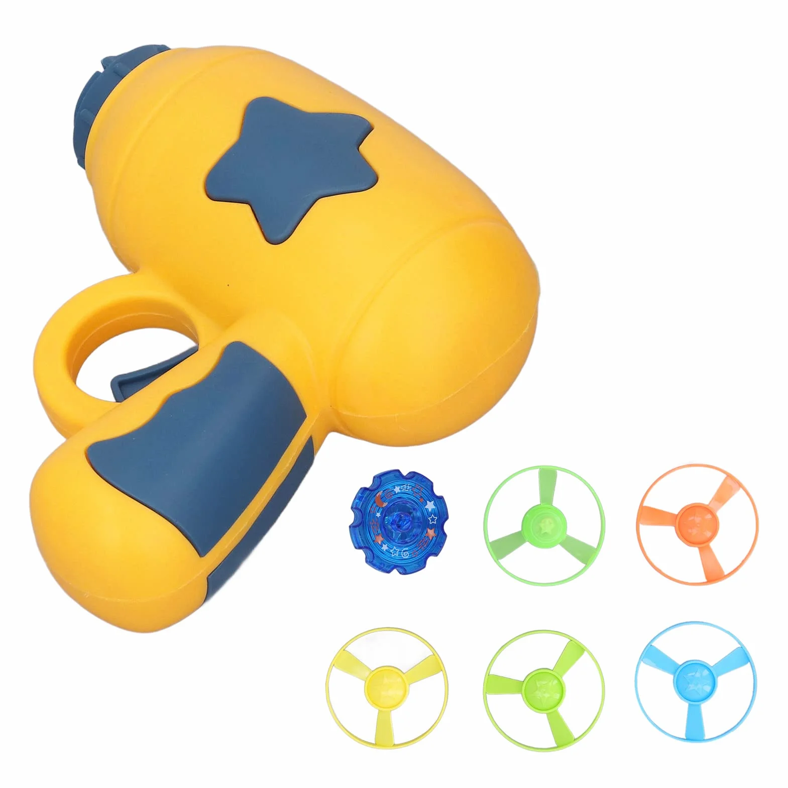 RiToEasysports Juguete Lanzador de Disco Volador 3 en 1 Pistola Giroscopio con Luz LED para Niños