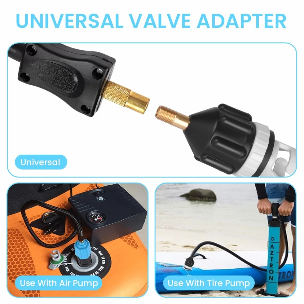 OFFCUP Adaptador de Válvula para Canoa, Bomba de Aire Sup Convertidor, Accesorios para Paddle Board Kayak Bote Inflable