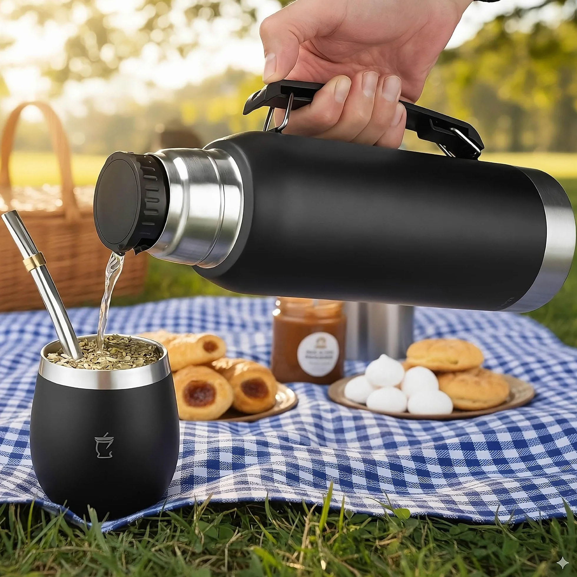 Kit Mate Argentino - Mate Argentino - Kit Mate - Yerba Mate - Mate Bombilla - Productos Argentinos - Negro