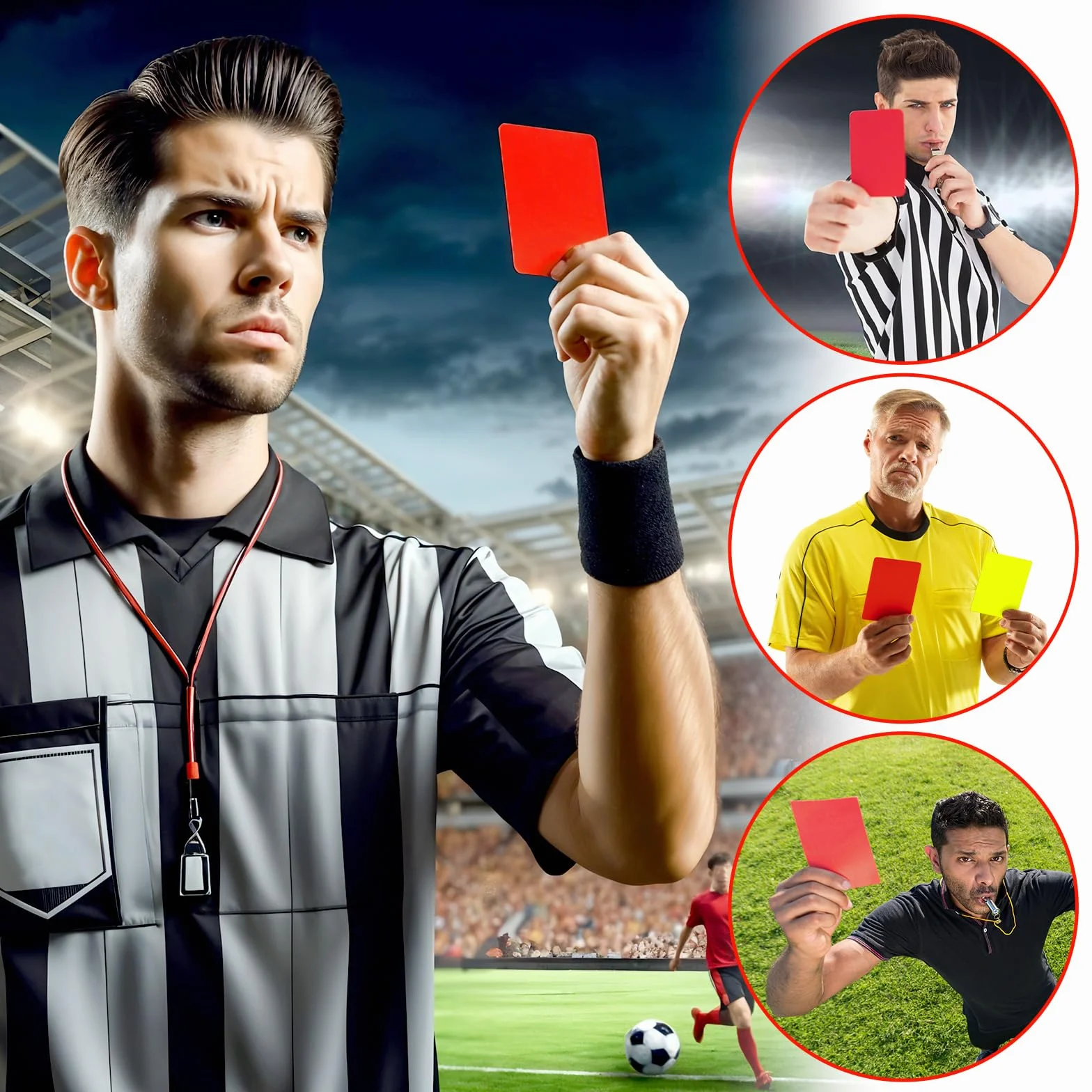 Qianyu 10 tarjetas de árbitro de fútbol rojas y amarillas para entrenamiento de competición