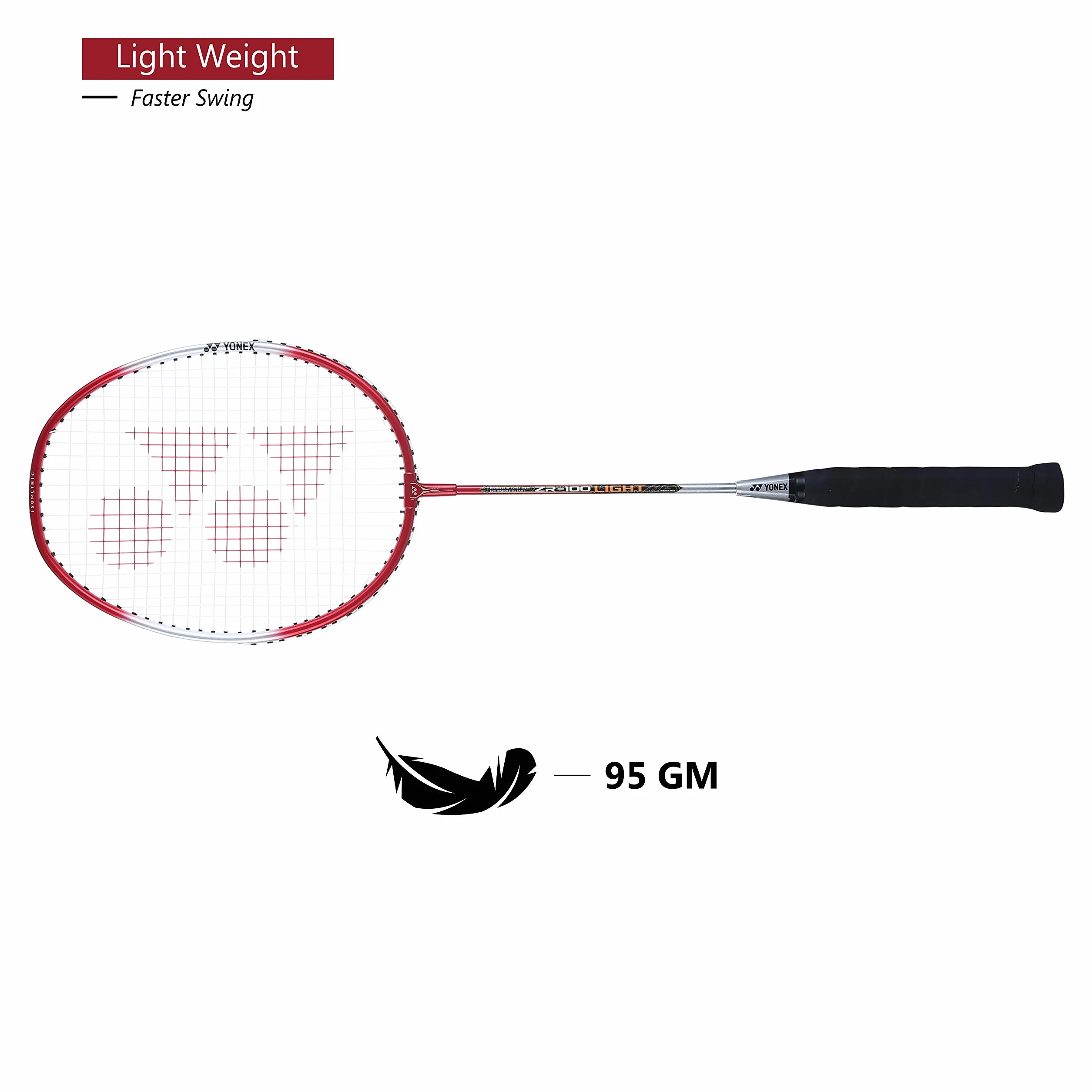 YONEX ZR 100 Raqueta de Bádminton 84 g Rojo Claro Plateado
