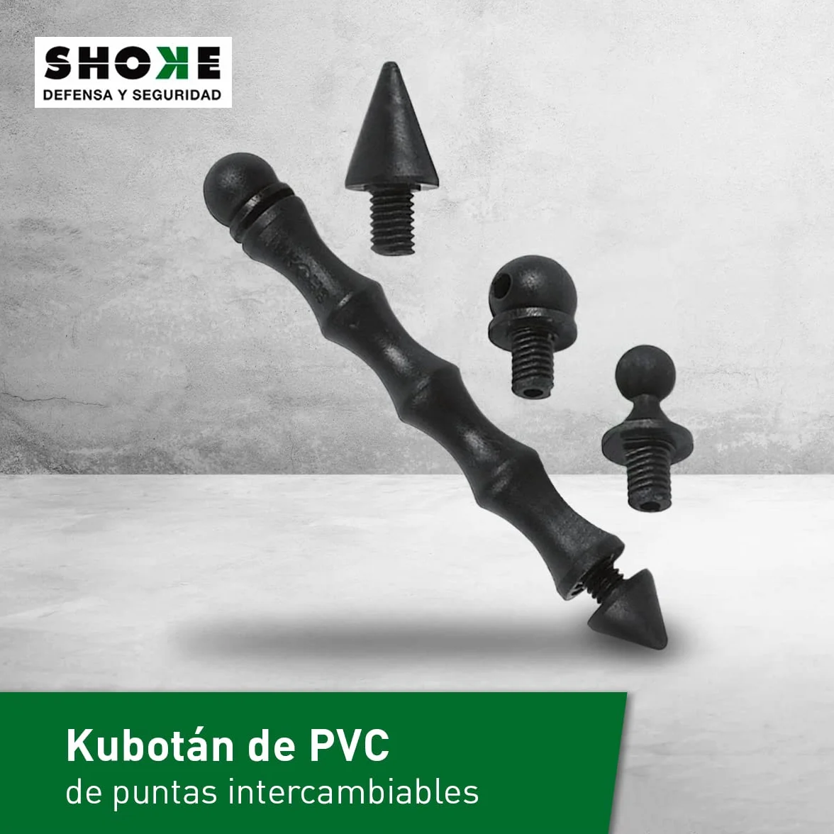 SHOKE Kubotán Defensa Personal PVC 5 Puntas Intercambiables Bolsa Agujereada