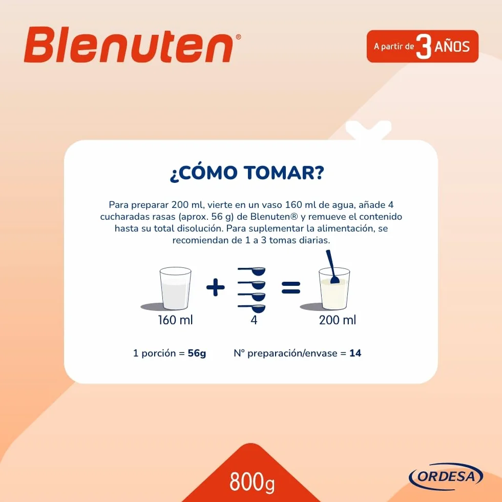 Blenuten Cola Cao | 800g | Suplemento Alimenticio Para Niños Mayores de 3 Años, con Vitaminas y Minerales