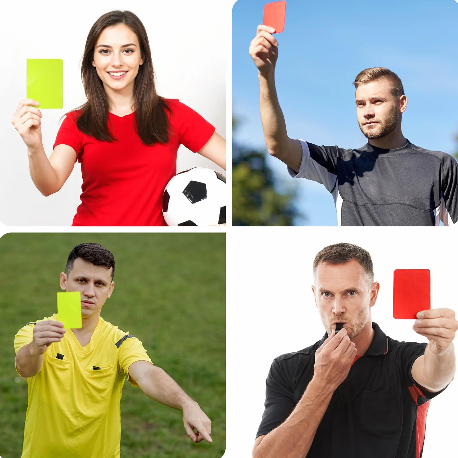 Qianyu 10 tarjetas de árbitro de fútbol rojas y amarillas para entrenamiento de competición