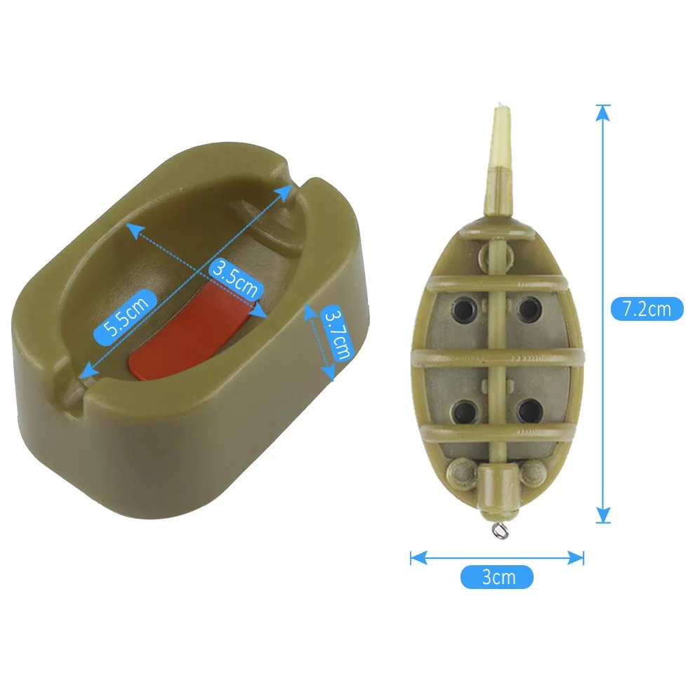 Accesorios de Cebadores de Pesca Carpa Alimentador de Metodo con Molde de Liberación Rápida Juego 10pcs 15-60g