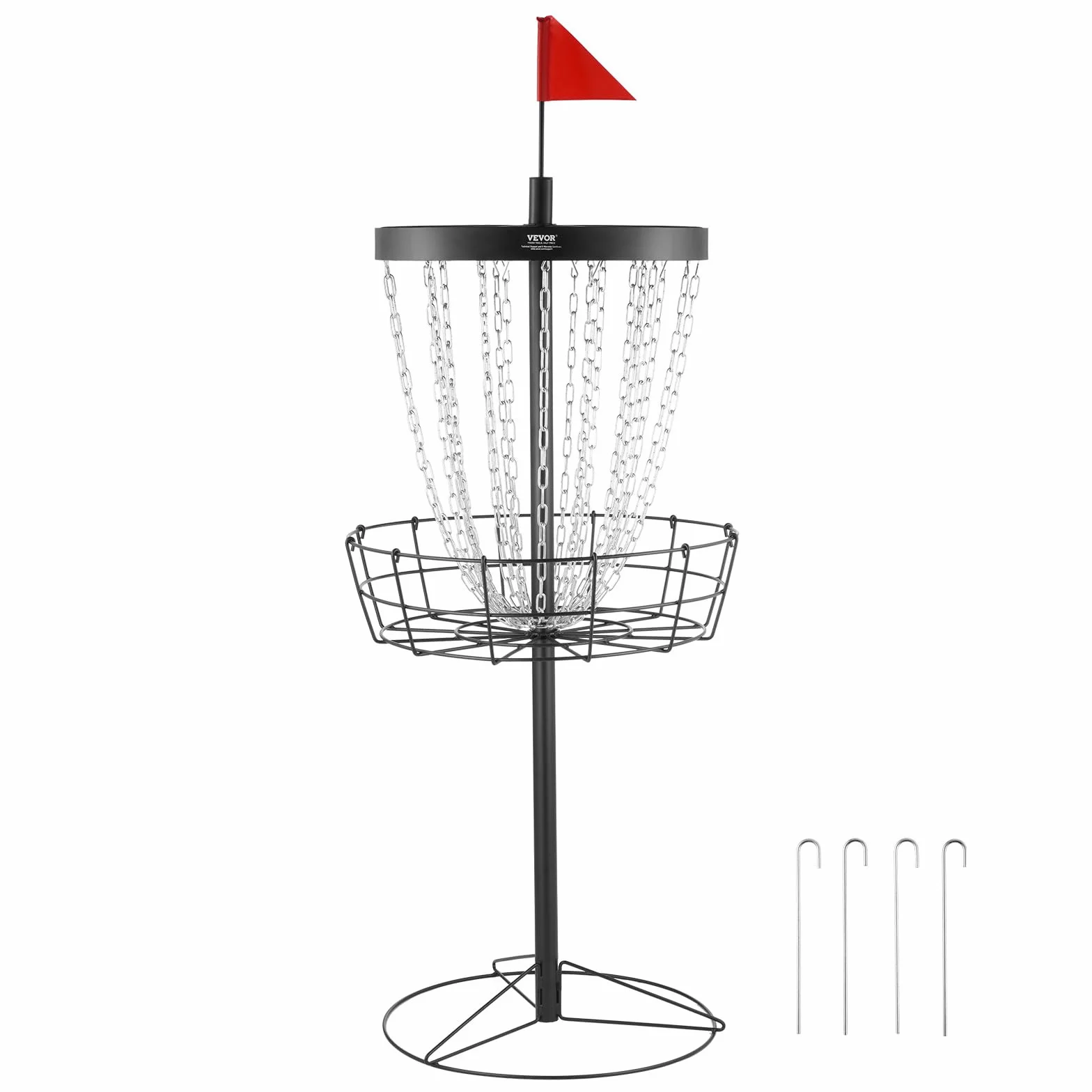 VEVOR Canasta de Golf con Disco de Cadenas Objetivo Portátil para Interiores y Exteriores, Negro