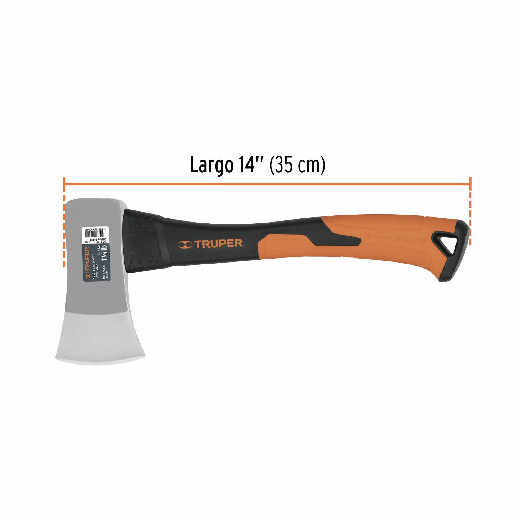 TRUPER HC-1-1/4F 1 1/4 lb Camp Axe, 14" Mango de Fibra de Vidrio