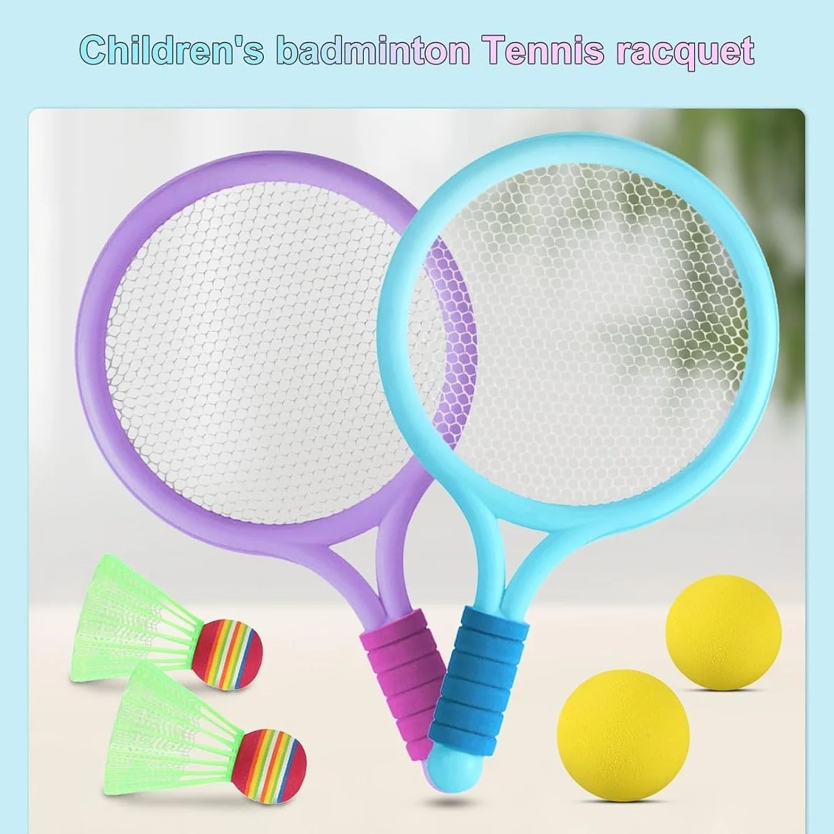 Raqueta de Tenis y Bádminton 2 en 1 para Niños - Juguete de Playa Infantil