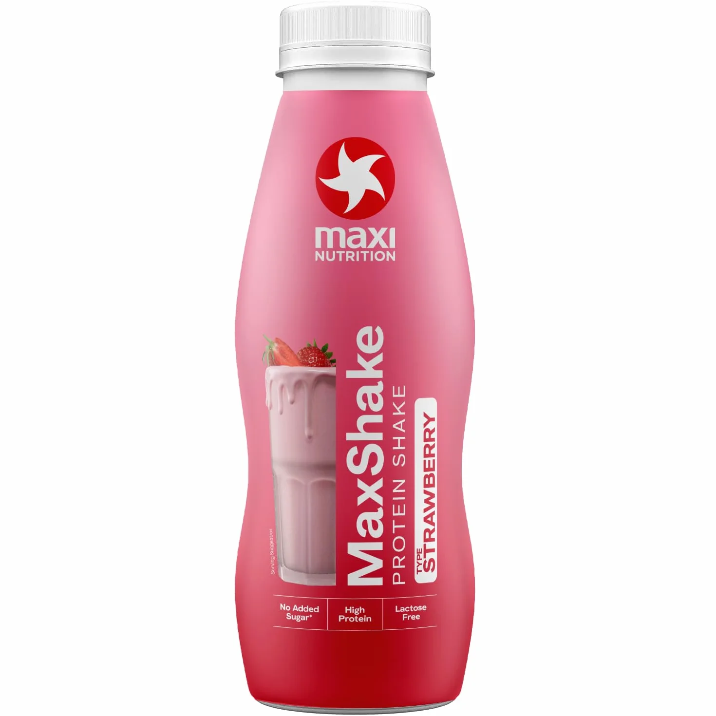 MaxiNutrition MaxShake Batido de Proteínas 25 g Pack 12 x 330 ml Bajo en Grasa Sin Lactosa Sabor Fresa
