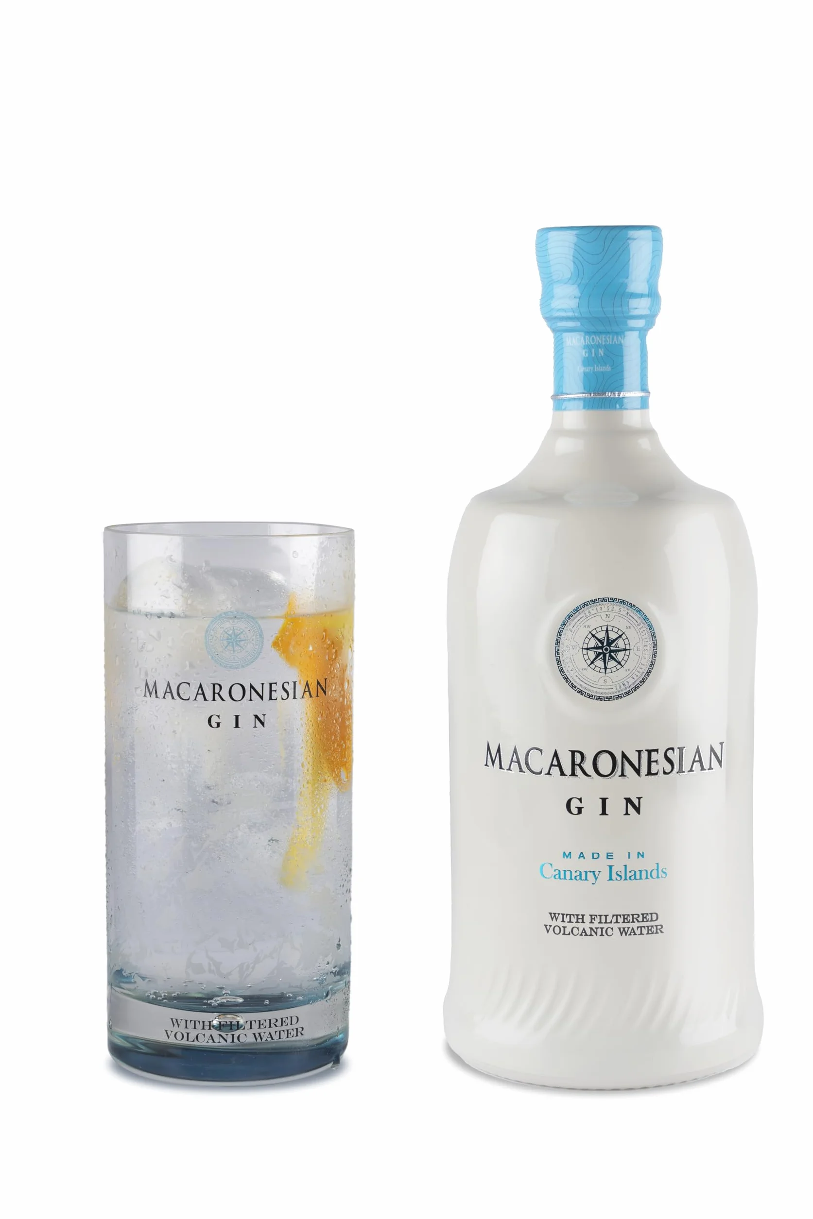 Macaronesian Ginebra Premium de las Islas Canarias con agua filtrada en galerías volcánicas - 37,5% vol. - botella de 700ml