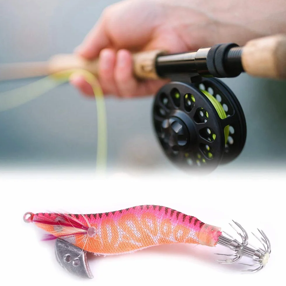 Calamar Camarón Jig Jigging Señuelos Rg58 Boomerang Cebo Pesca Noche Amanecer