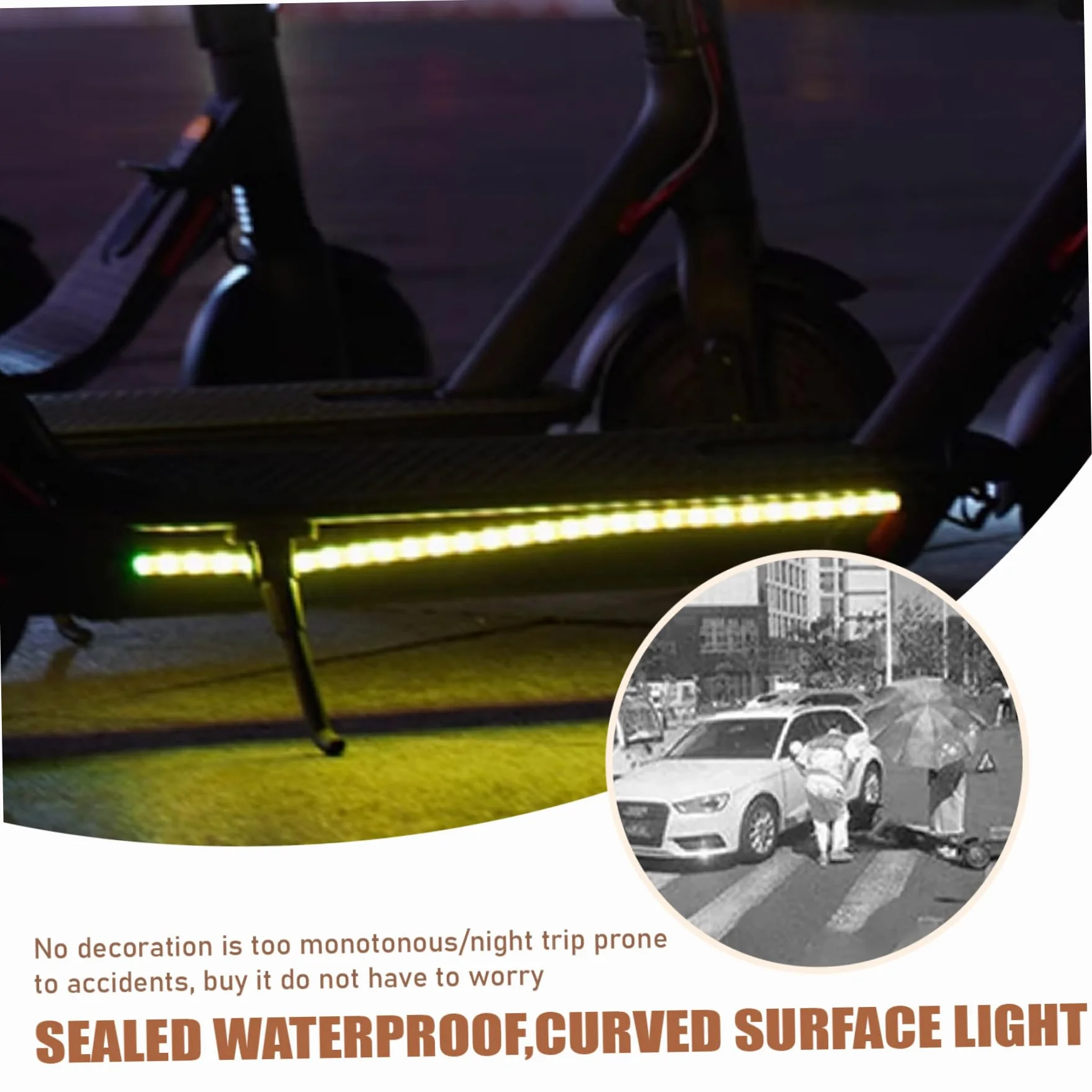 Luces de scooter eléctricas 50 cm 2 piezas impermeable decorativa para conducción nocturna