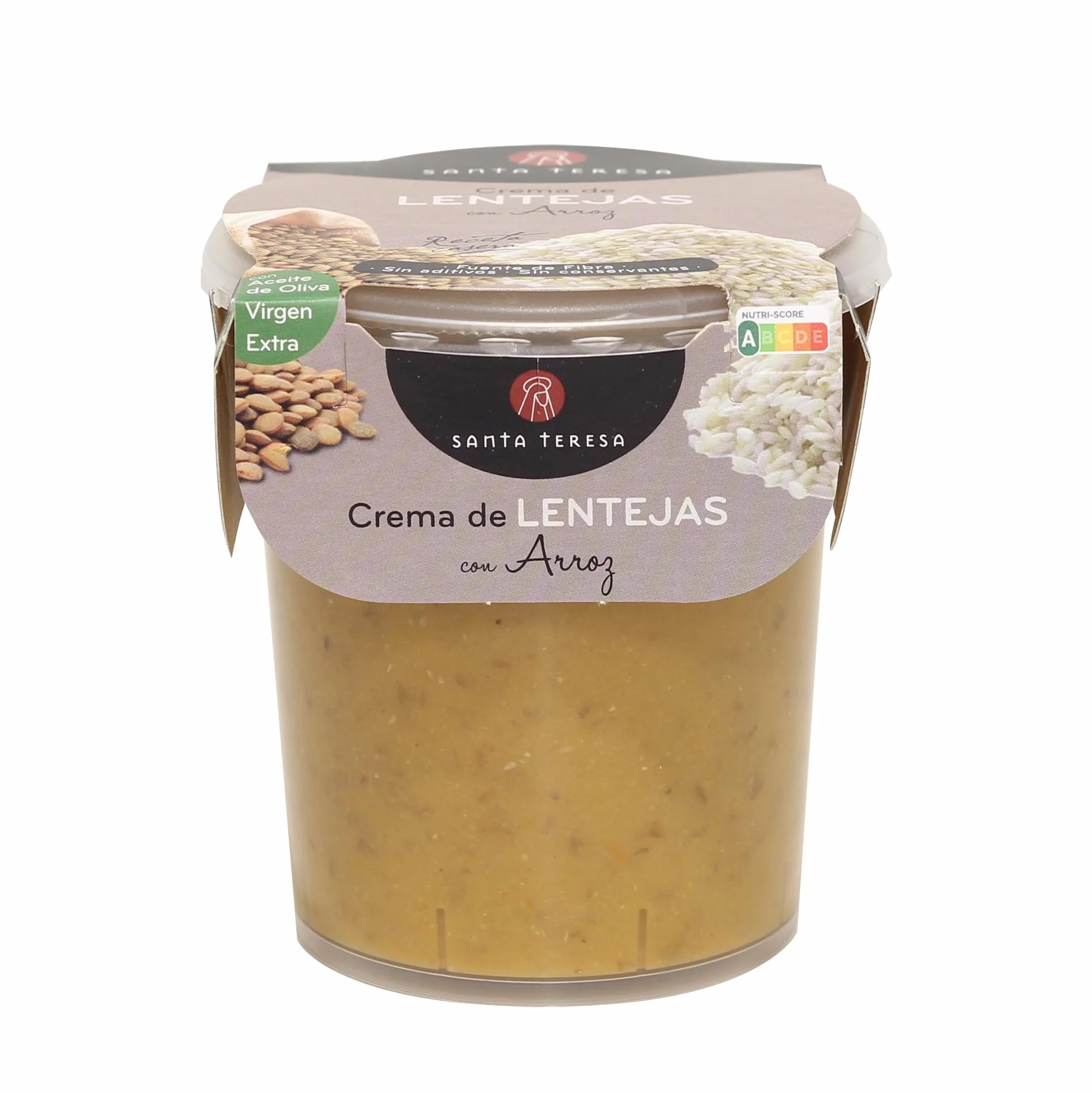 Santa Teresa - Pack de 9 Cremas de Lentejas con Arroz - Elaborada Con Ingredientes Naturales, Sin Conservantes Ni Aditivos - Envase Apto Para Microondas, Calentar Y Listo. 3.600ml