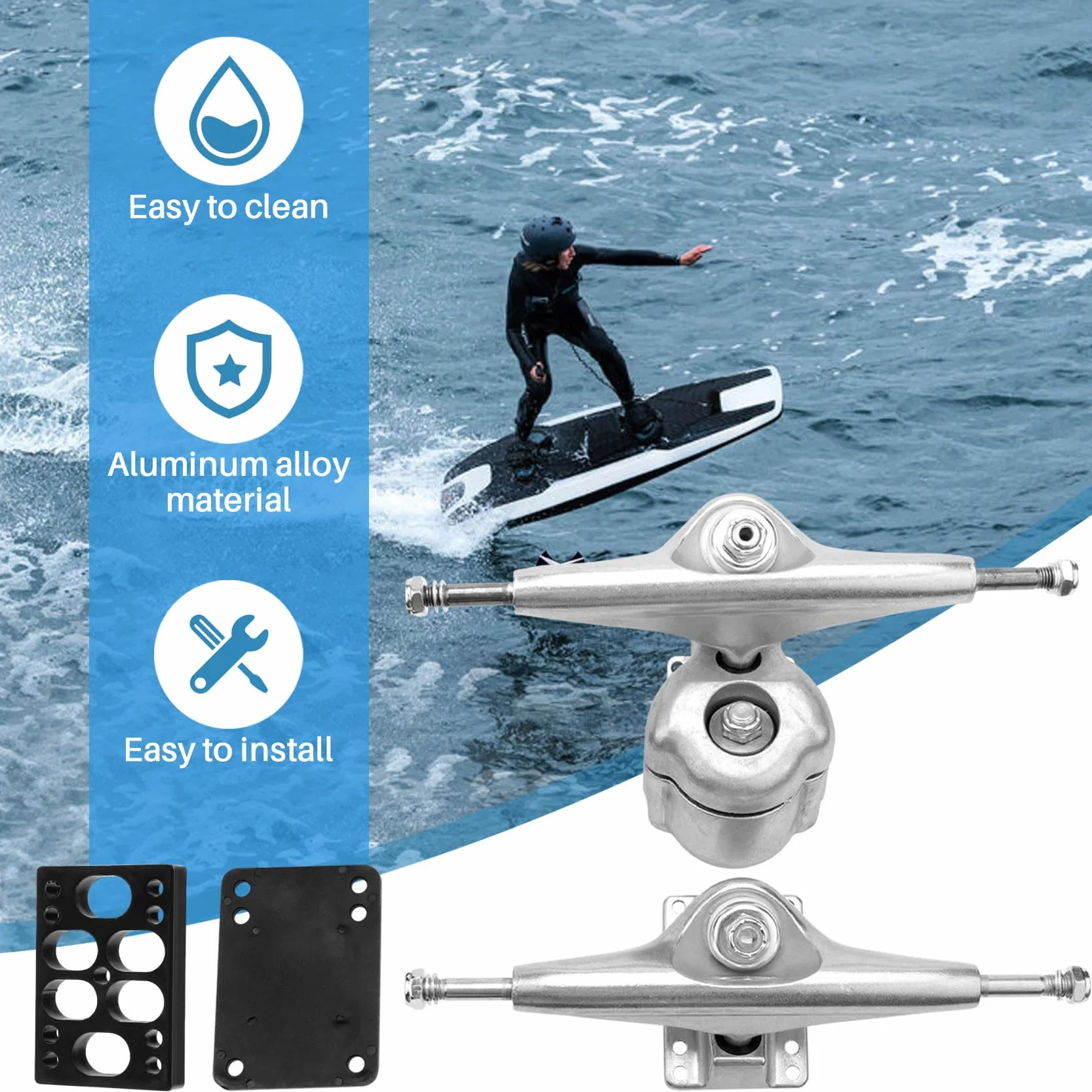 BruCke Surfskate Eje para S6 Rojo - Adapter Plata Junta Set