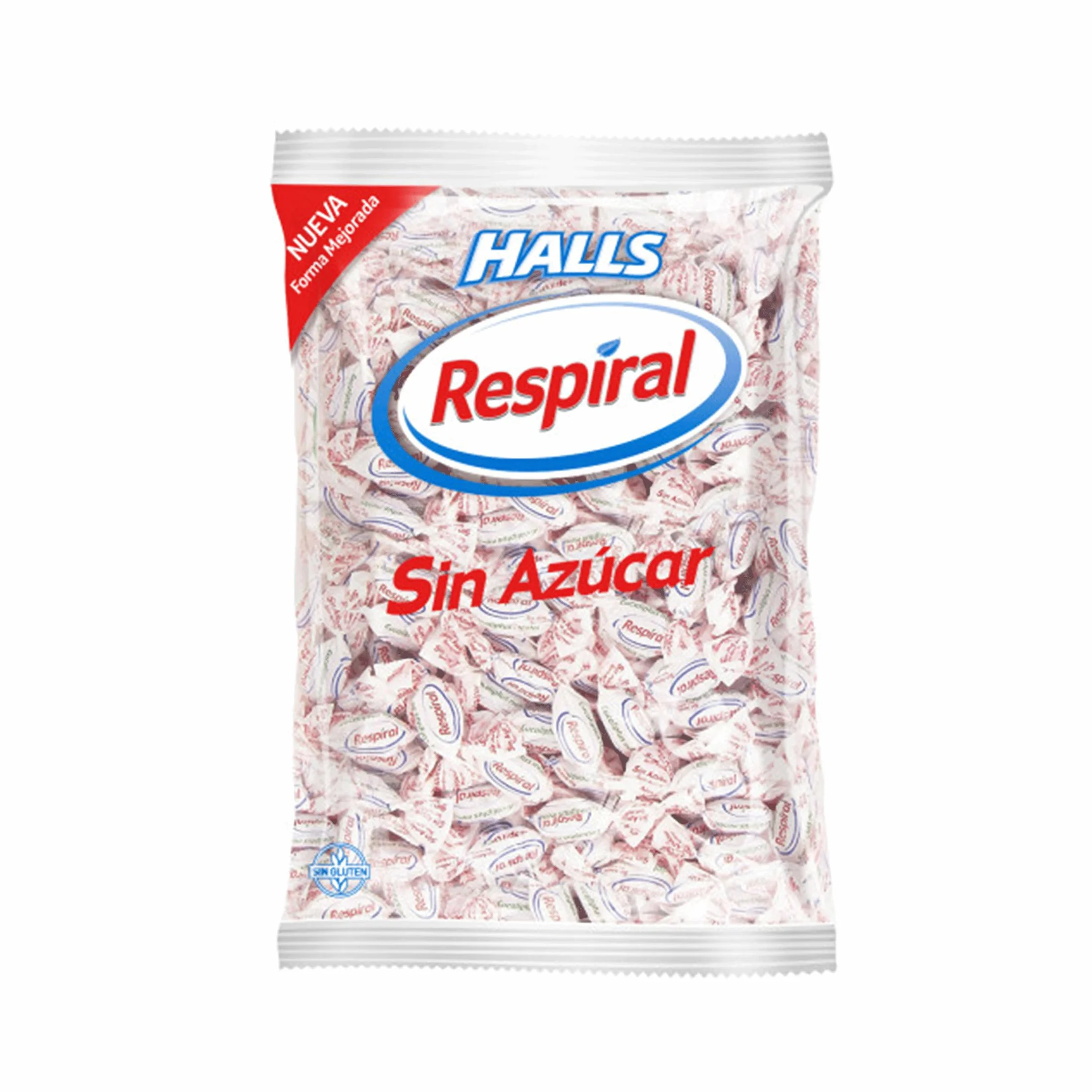 Halls Respiral Caramelos Sabor Mentol, Sin Azúcar, Bolsa de 1 Kg