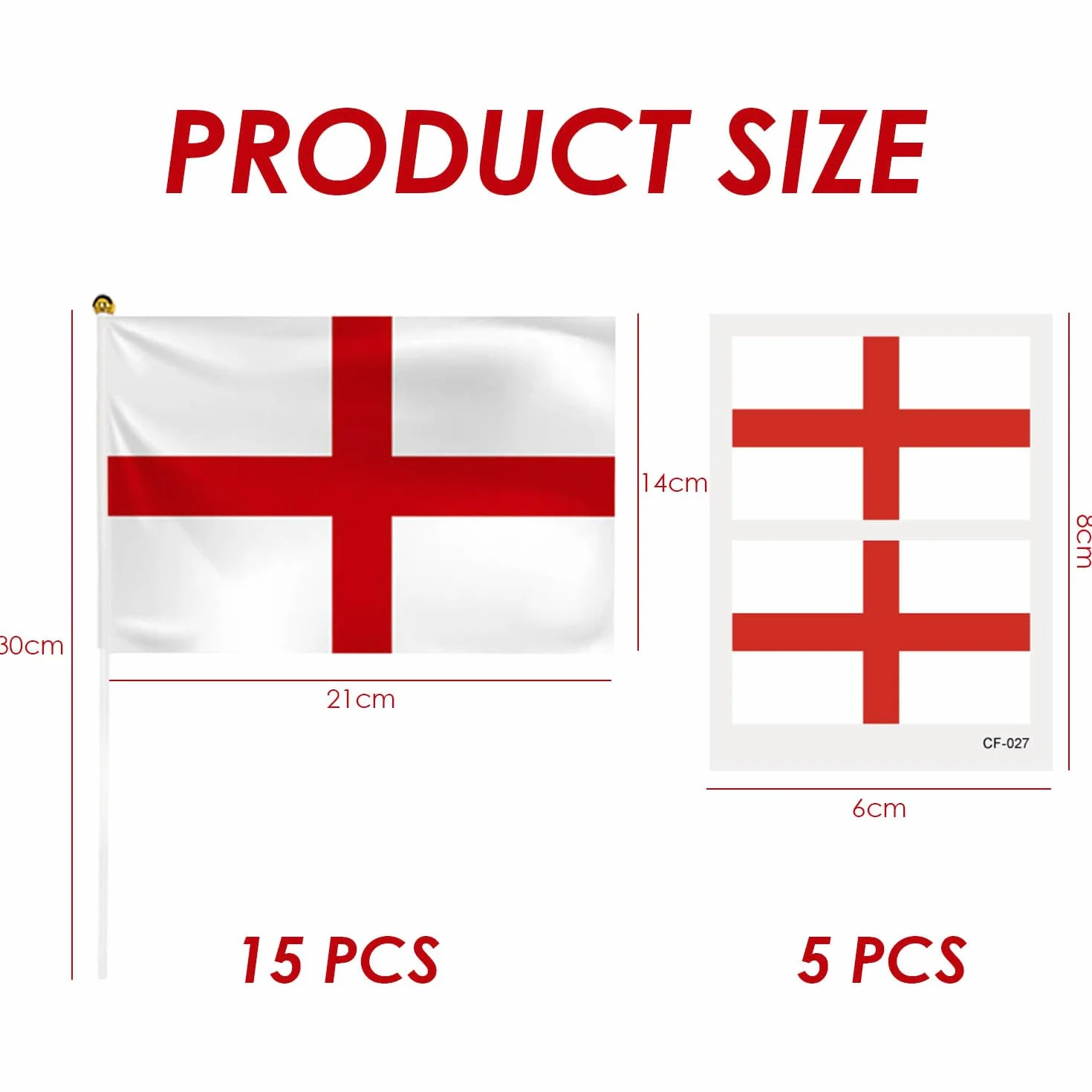 Banderas de Inglaterra, Banderines, Pegatinas de Tatuaje, Manivelas