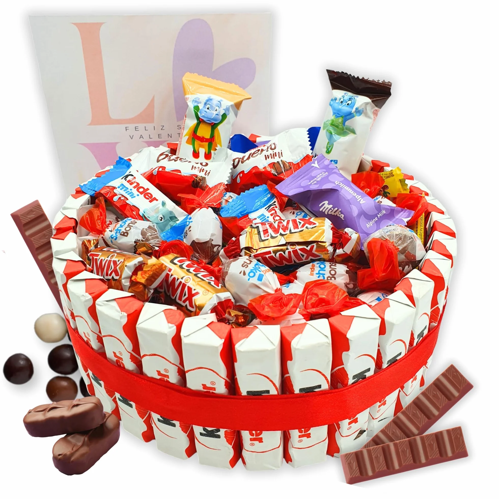 Tarta de Chocolate Kinder 80 Chocolates 20 cm Regalo