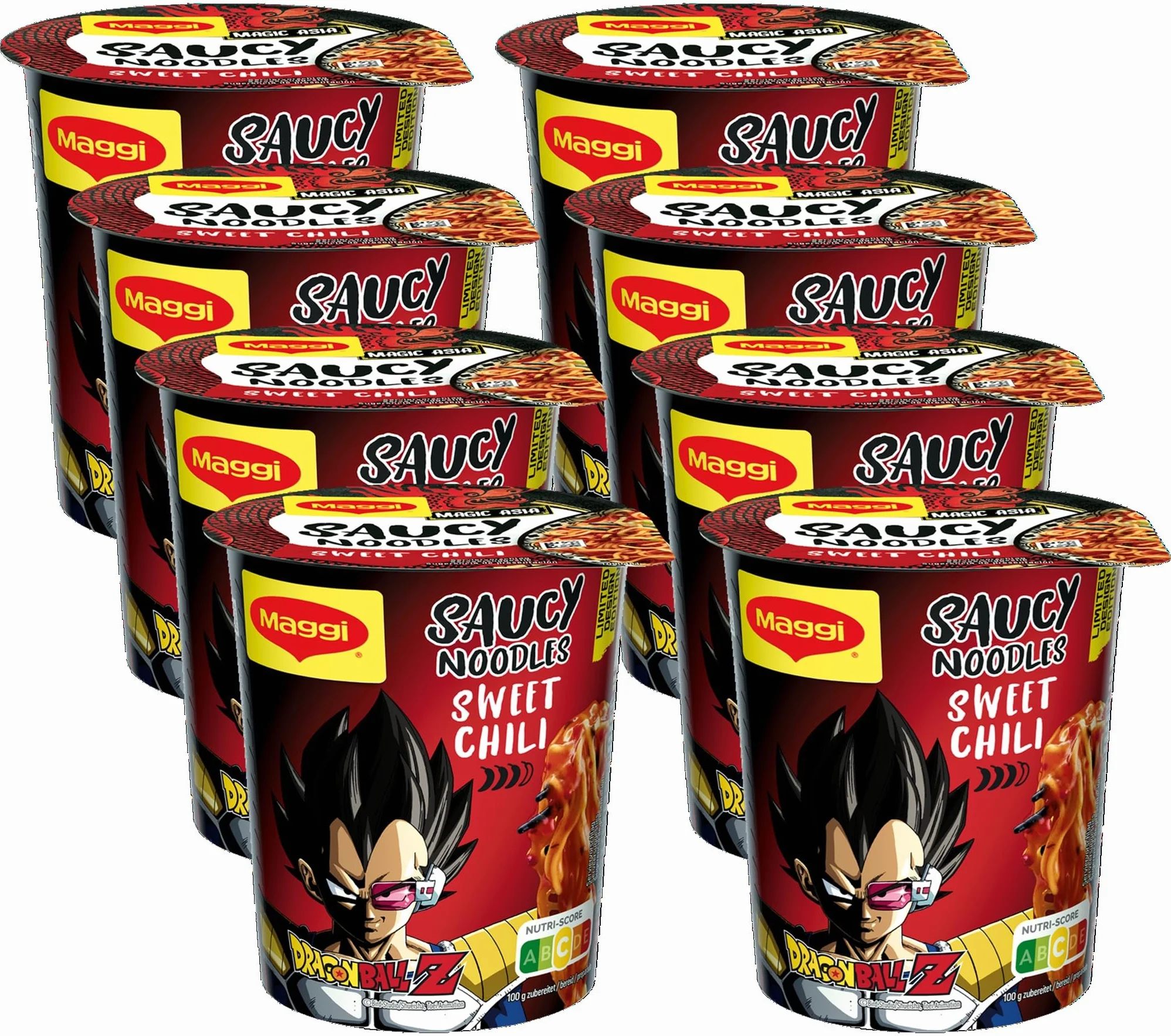 MAGGI Saucy Noodles Asia Sweet Chili Vaso - Pack de 8 x 75g