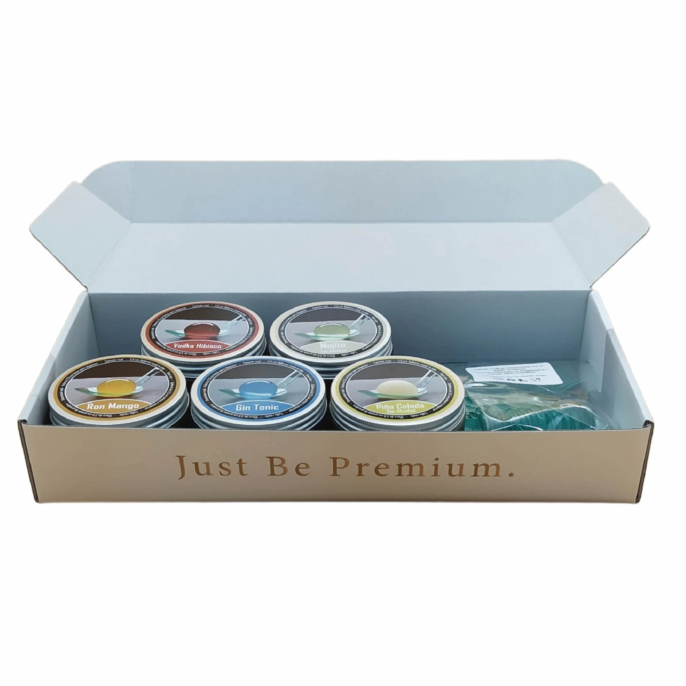 Esfera Mixología Molecular Kit Esferificaciones con Alginato de Sodio 5 Sabores Cocteleria Gin Tonic Regalo Gourmet