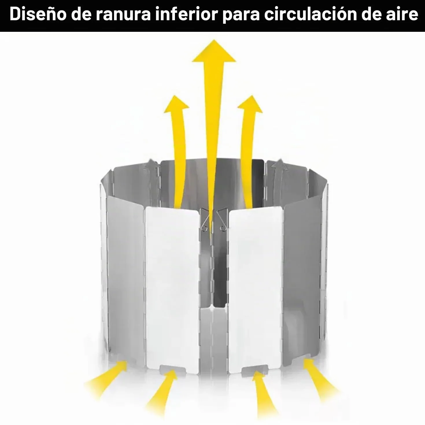 Parabrisas Plegable de Aluminio para Camping, Protectora Paravientos Portátil