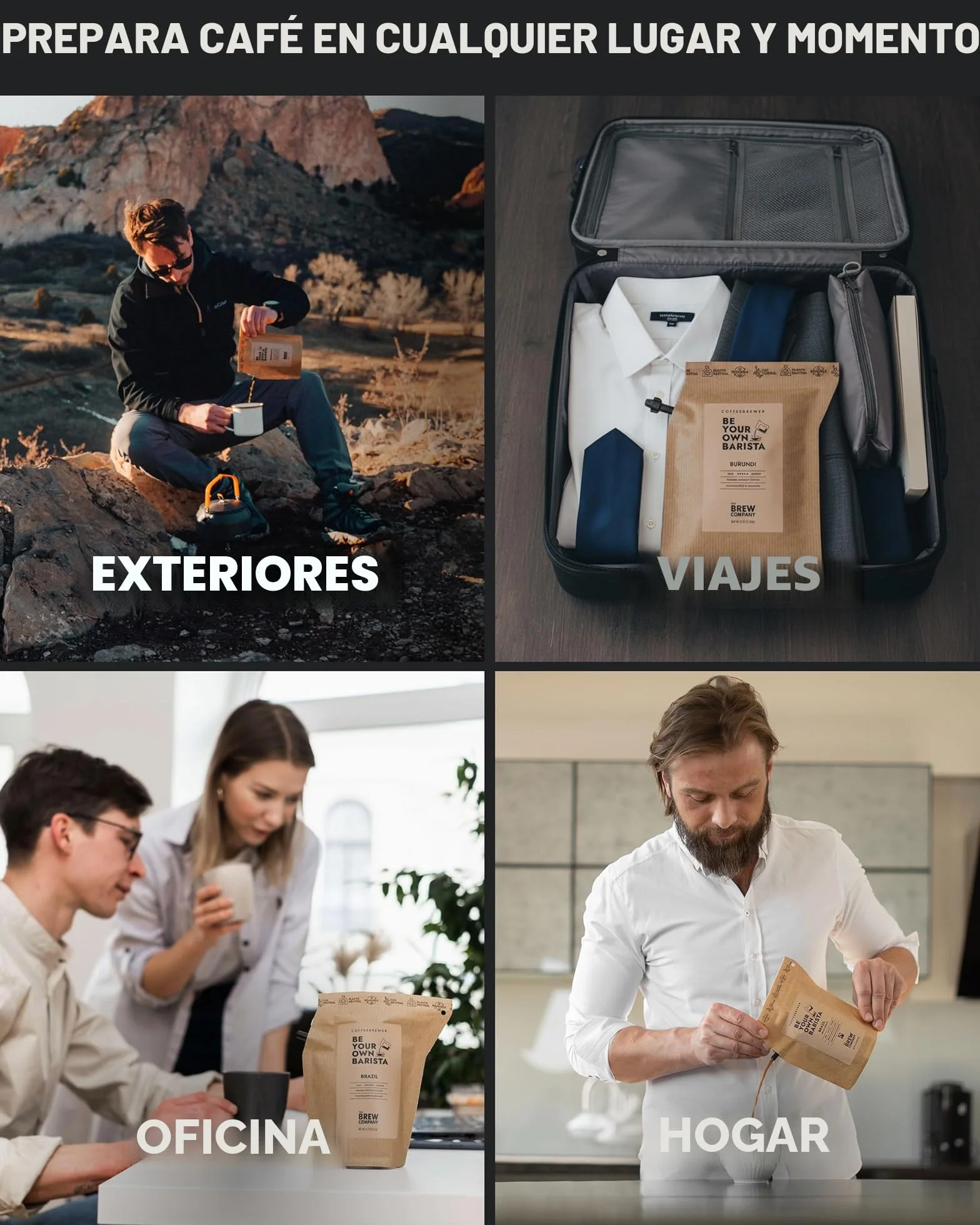 Caja de regalo de café gourmet al aire libre para hombres y mujeres, 5 cafés orgánicos y especiales de origen único del mundo en cerveceros innovadores, caja de muestra para los amantes de