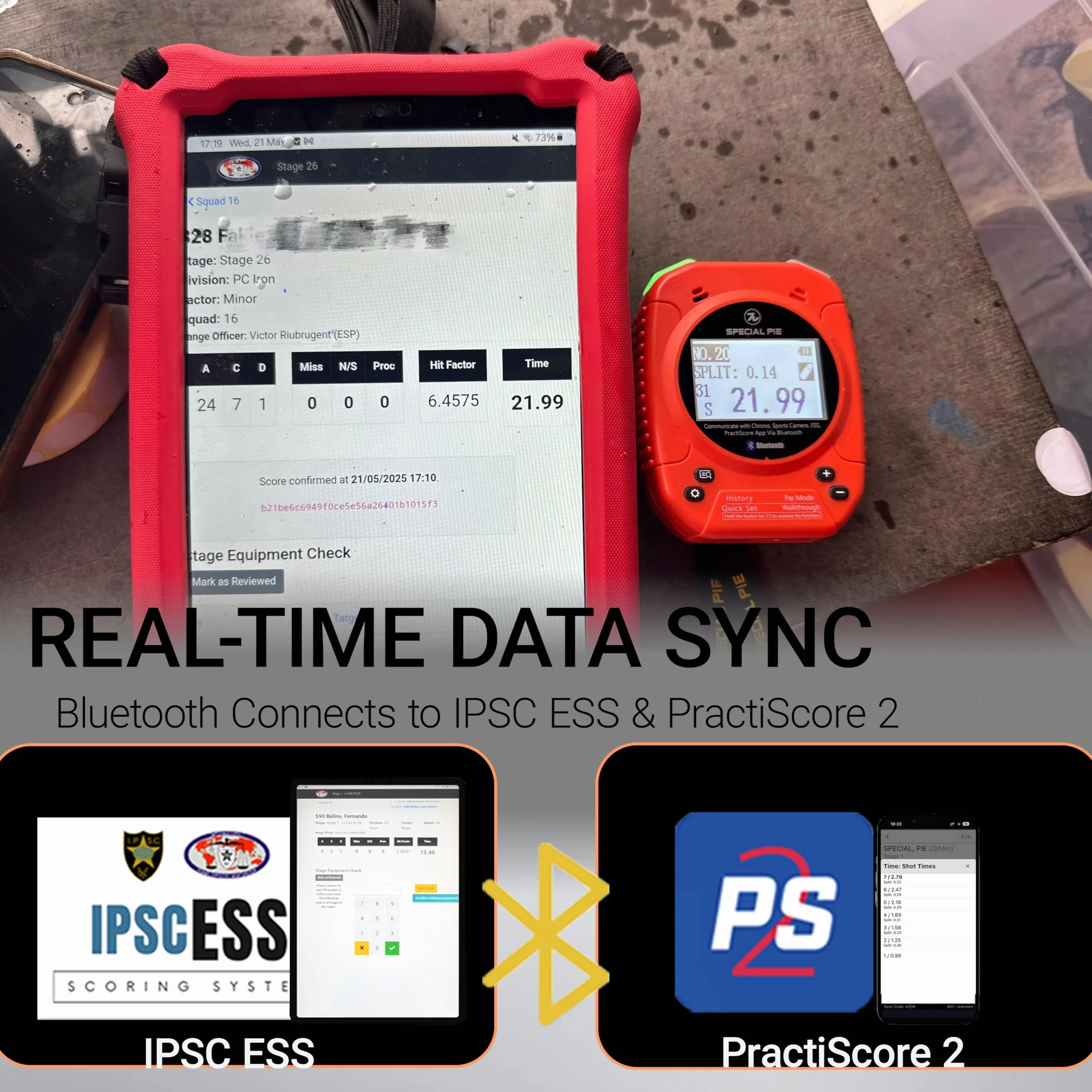 Shot Timer de Tiro – Shooting Timer para Entrenamiento y Competición, Compatible con USPSA, IPSC, IDPA, Steel Challenge, PRS & CAS (Negro)