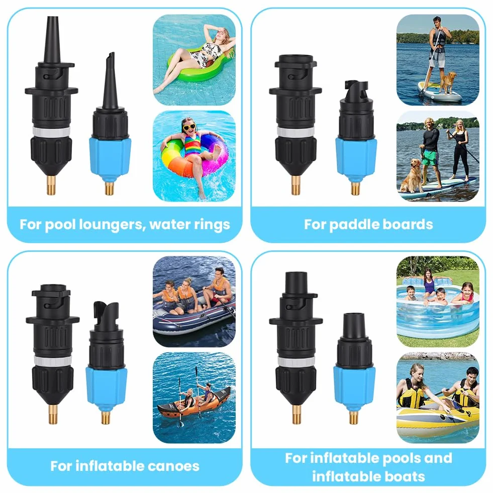 OFFCUP Adaptador de Válvula para Canoa, Bomba de Aire Sup Convertidor, Accesorios para Paddle Board Kayak Bote Inflable