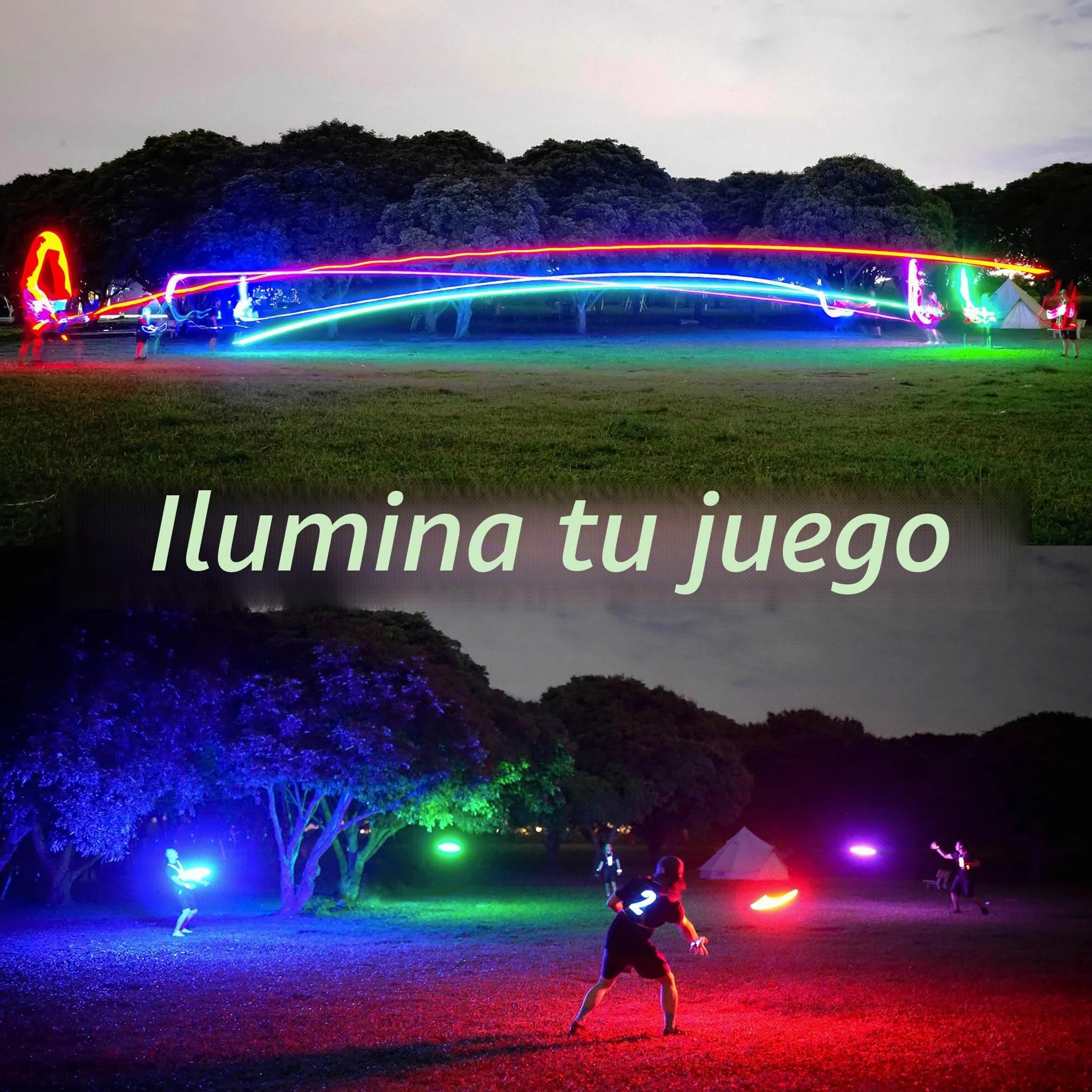 TOSY Flying Disc RGB LED 16 Colores Brillante Recargable Frisbee 175g