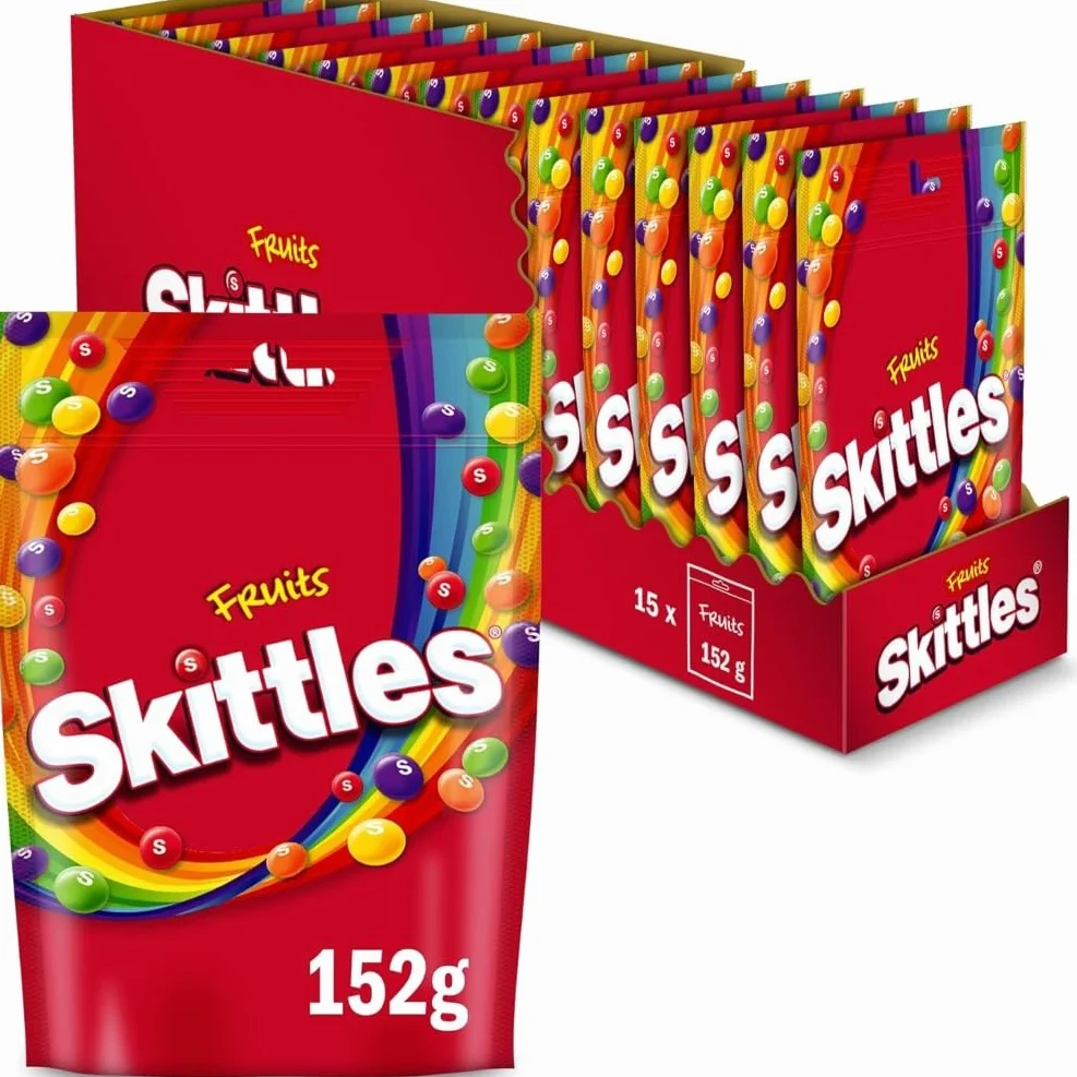 Skittles Caramelos Masticables Bolitas Sabores Afrutados 15 x 152g