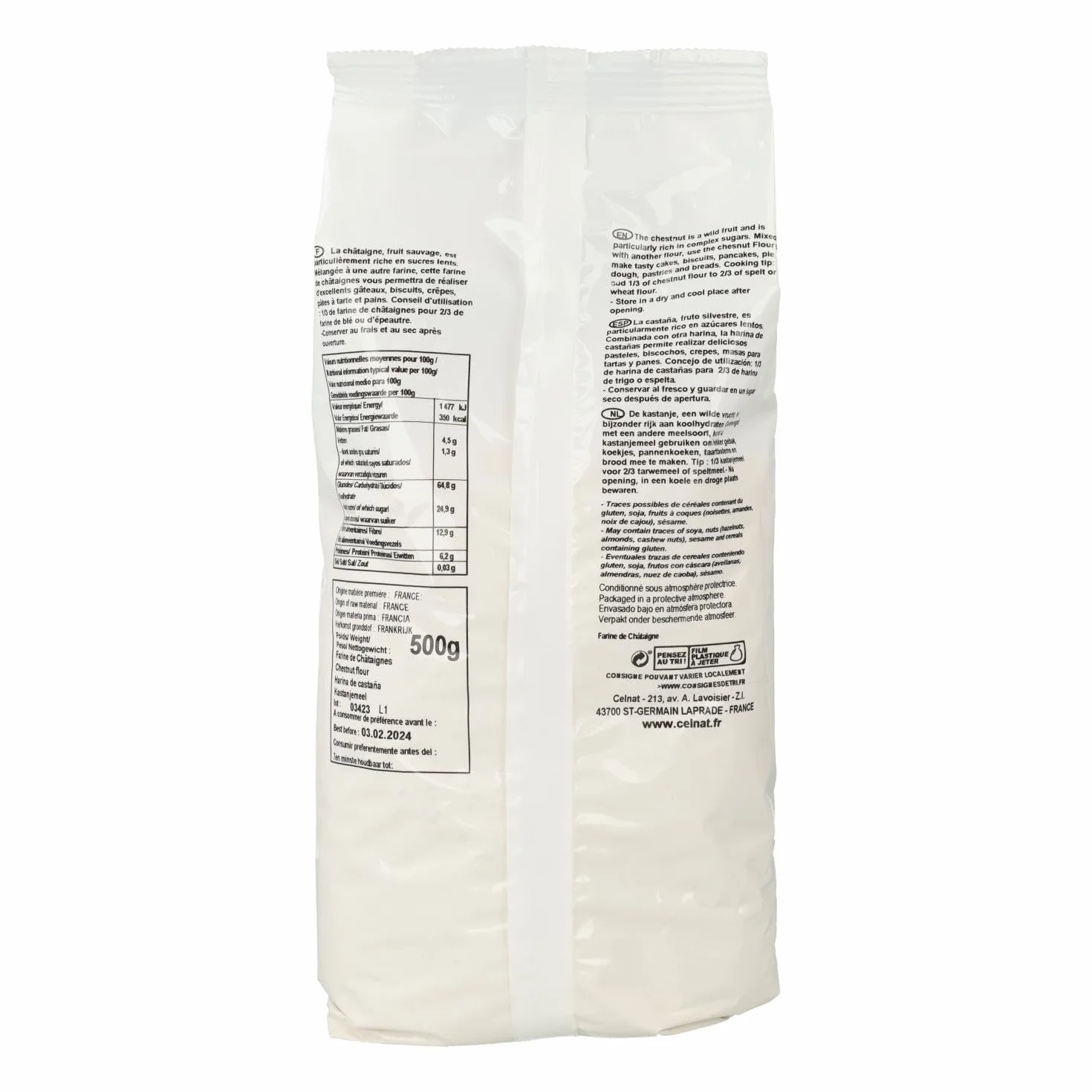 HARINA CASTAÑA 500GR. CELNAT