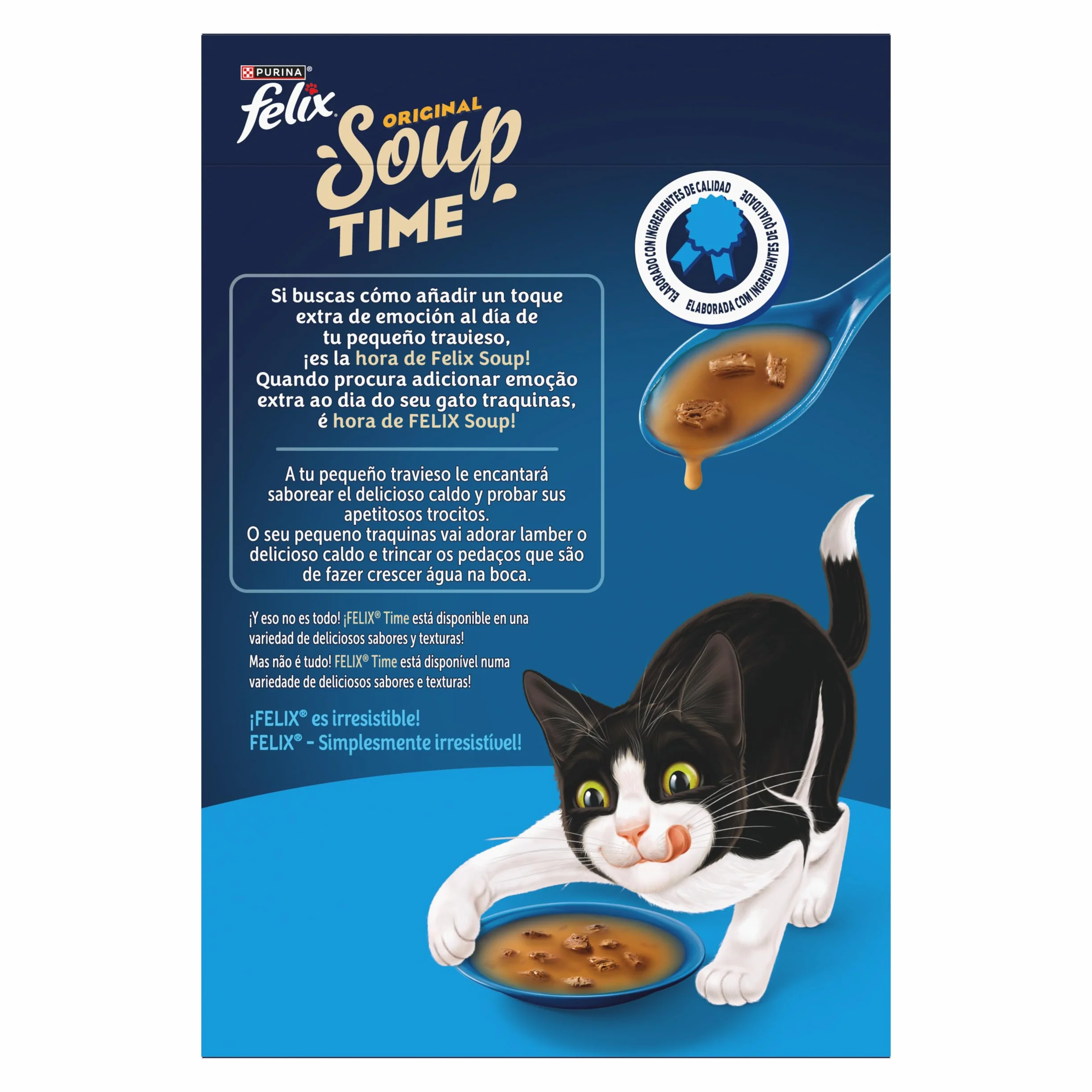 PURINA® FELIX® Soup Time Original con Bacalao 48 Unidades x 48gr