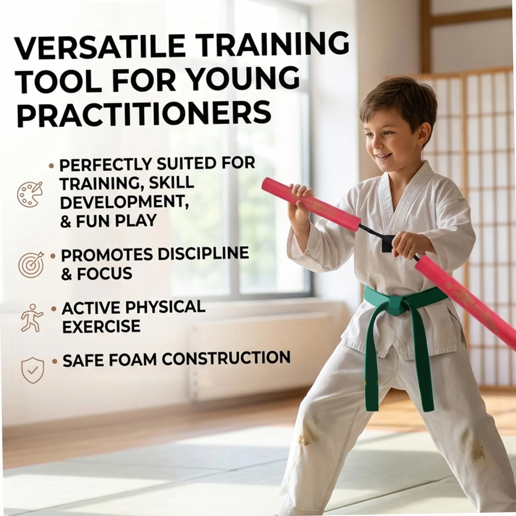 Nunchakus de Espuma Suave para niños 2 Unidades Entrenamiento Ligeros Seguros Acolchado Azul