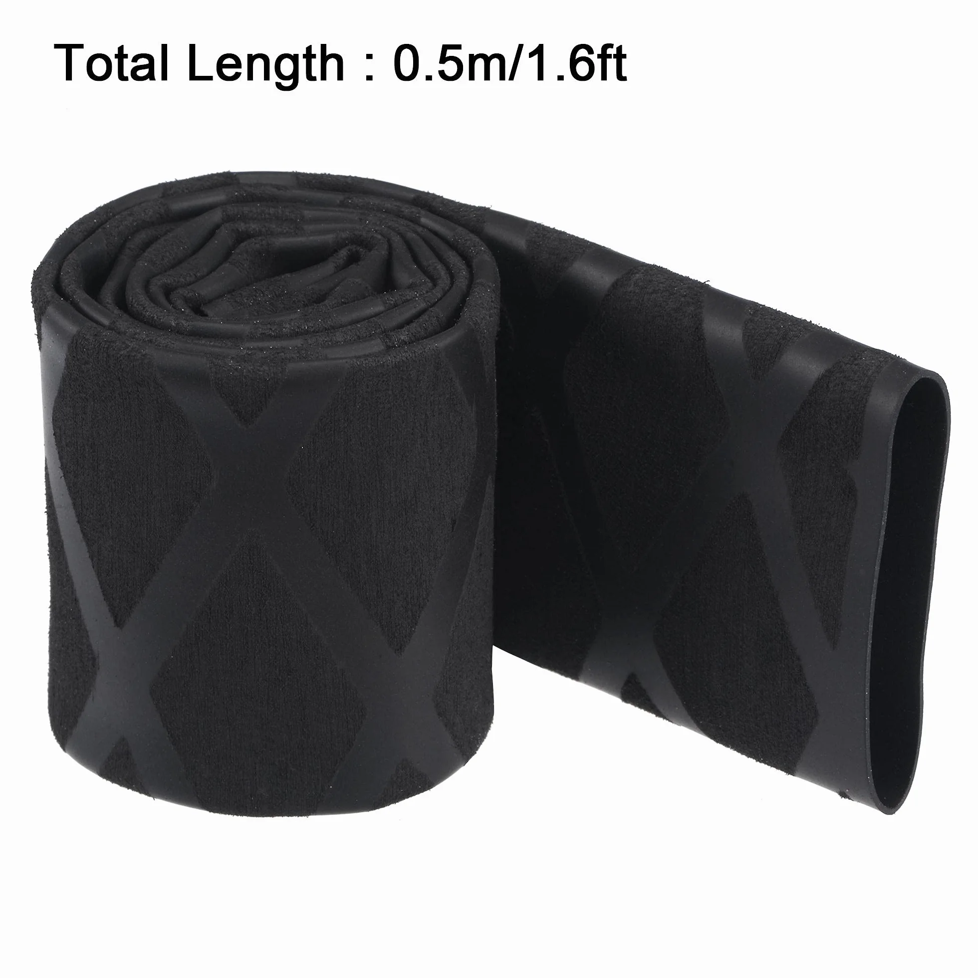 sourcing map Termorretráctil Envoltura Tubería para Pesca Caña Agarre Manija, 25mm Diámetro 42mm Plano 1.6pies 2:1 Relación, Negro
